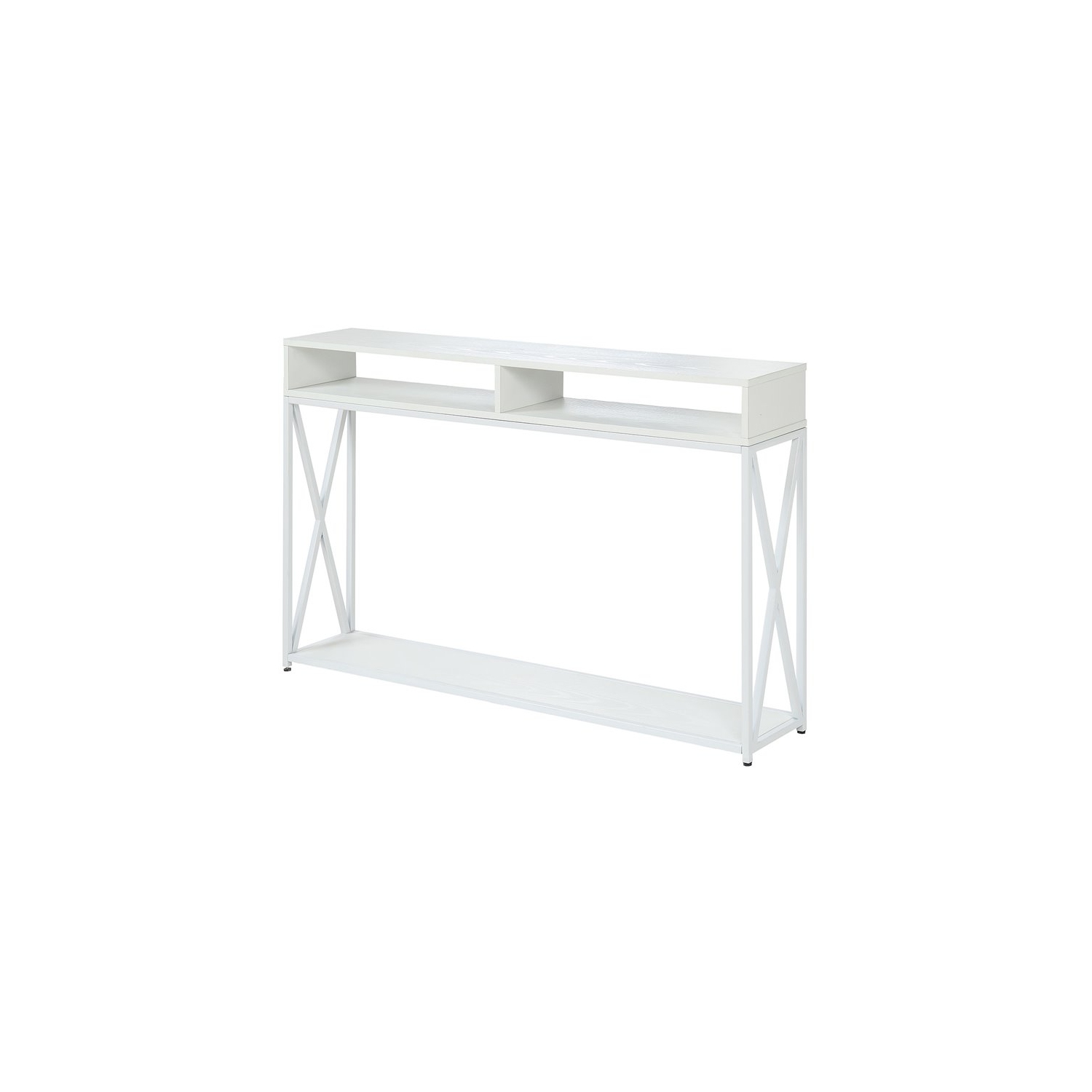 Convenience Concepts Tucson Deluxe Two-Tier Console Table in White ...