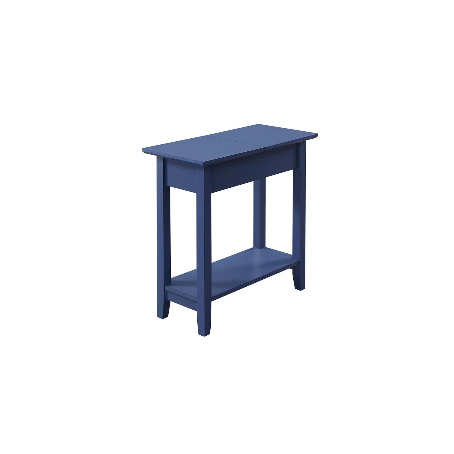 Convenience Concepts American Heritage Flip Top End Table in Blue Wood Finish