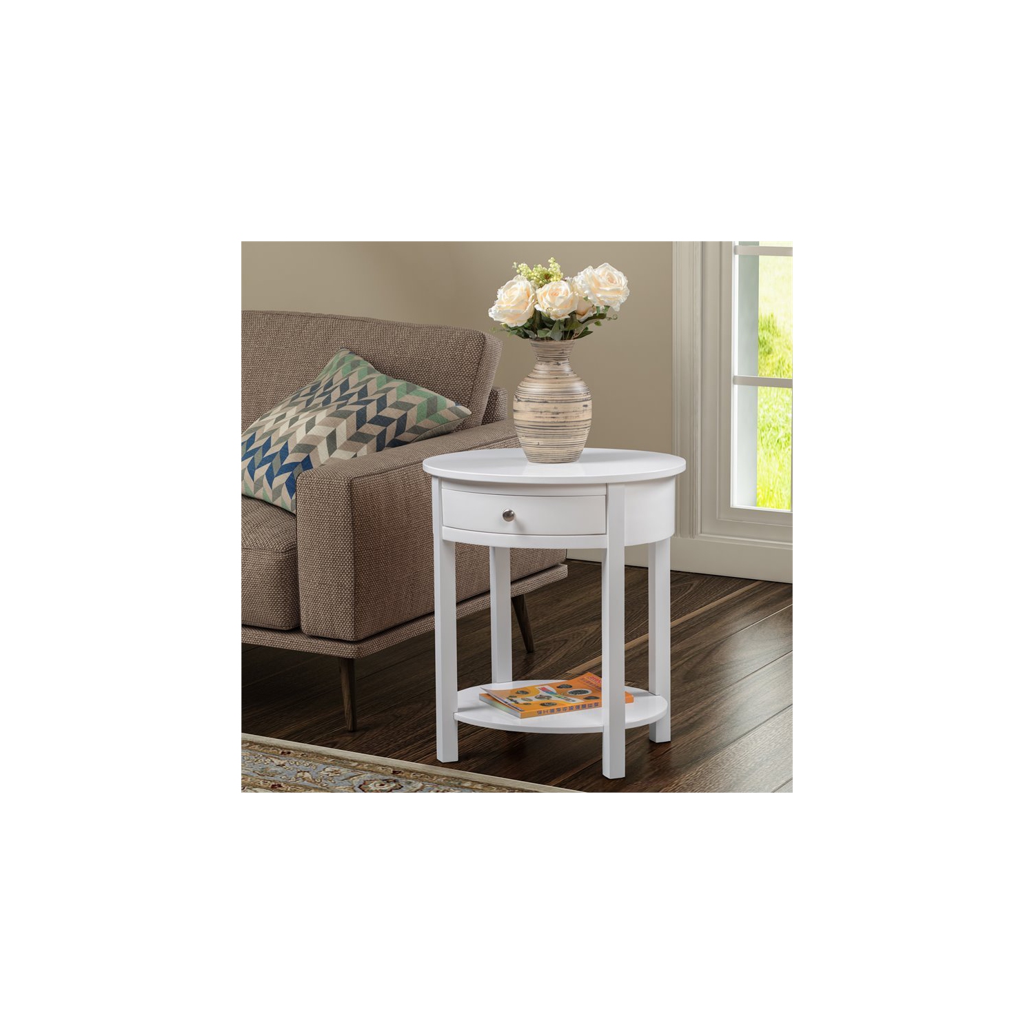 Convenience Concepts Classic Accents Cypress End Table in White Wood Finish