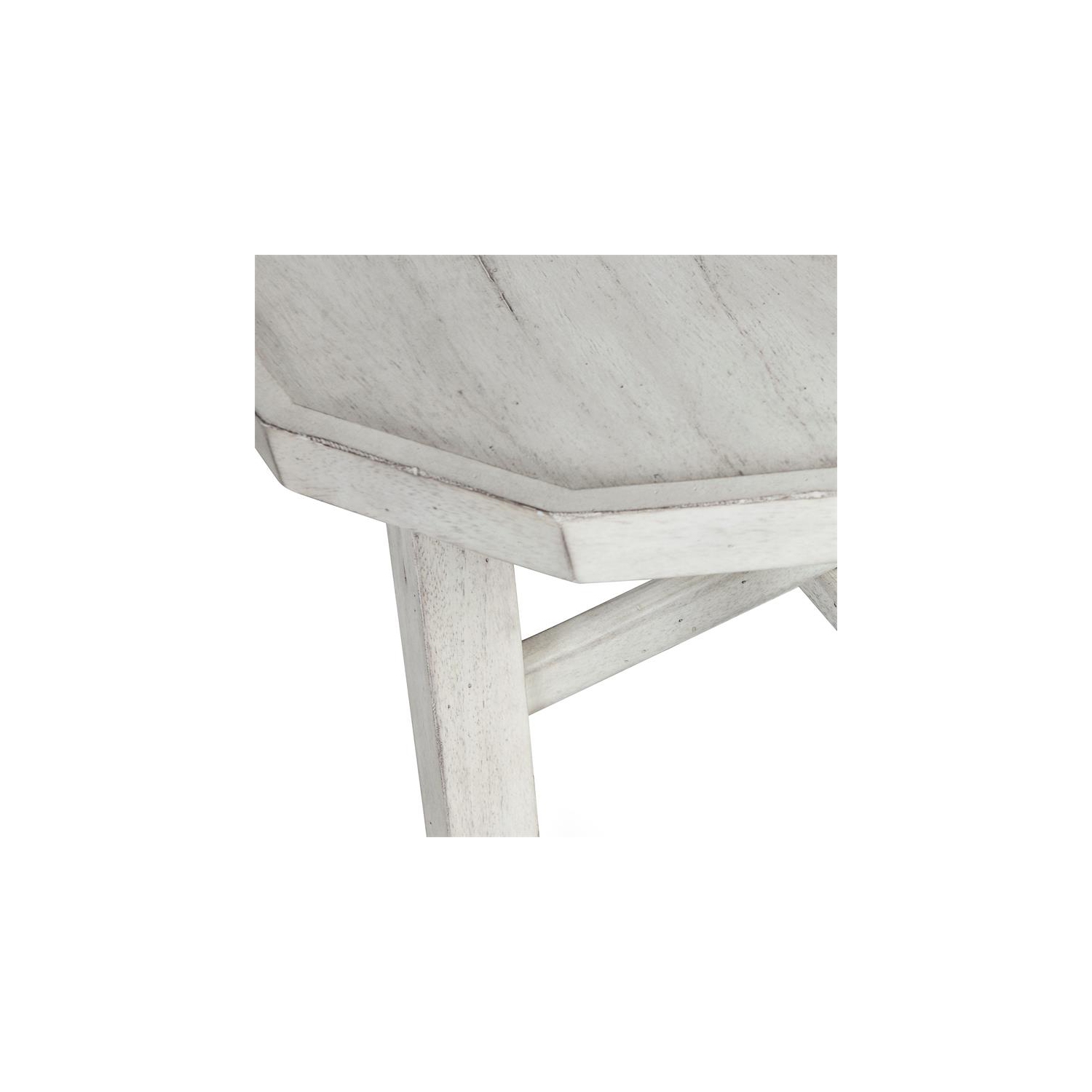 Steve Silver Paisley Distressed Alabaster White Wood Cocktail Table