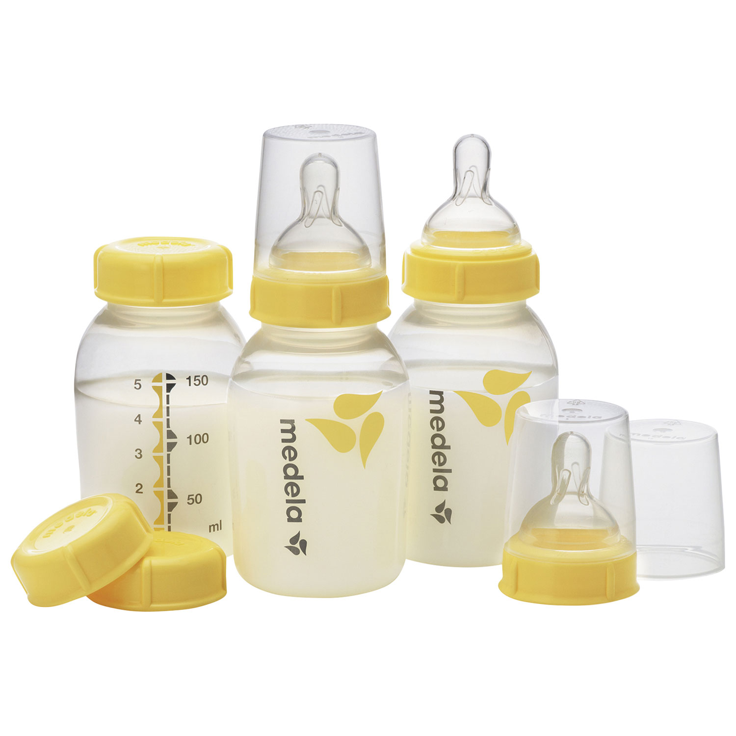 Medela 5 oz. Breast Milk Bottle Set with Quick Clean Micro-Steam Bag - 3-Pack - Clear