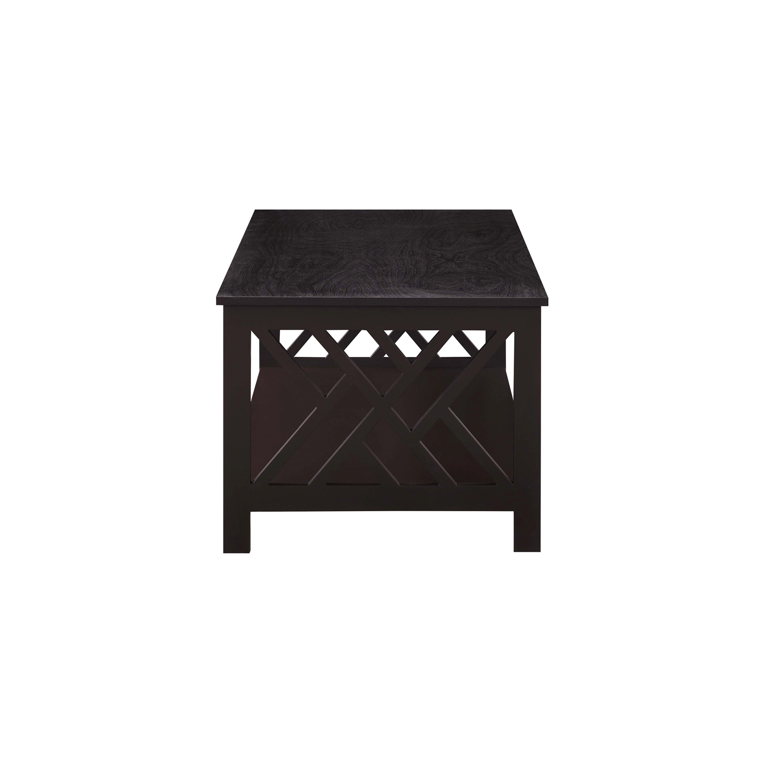 Convenience Concepts Titan Coffee Table with Shelf in Espresso Wood Finish