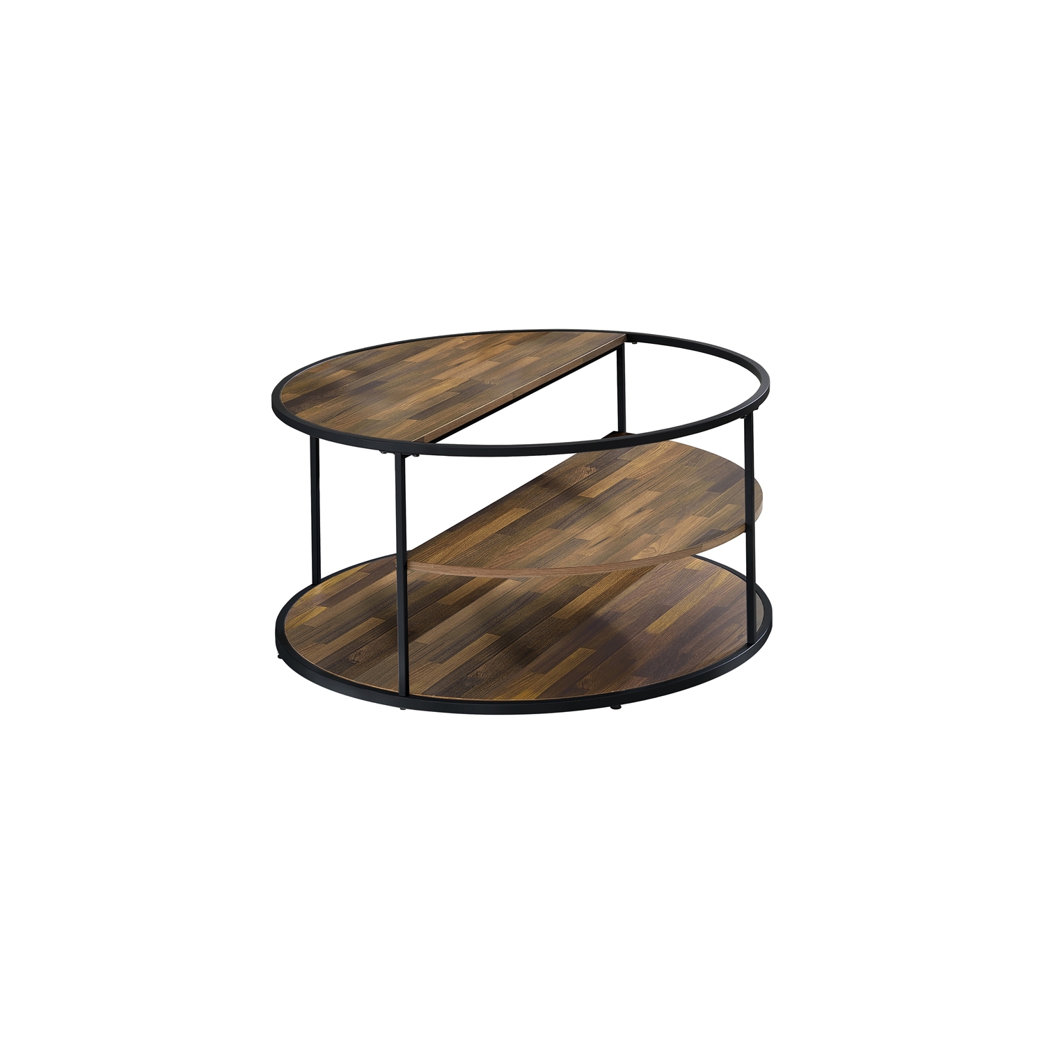 Furniture of America Marquesa Contemporary Wood Round Coffee Table in Black