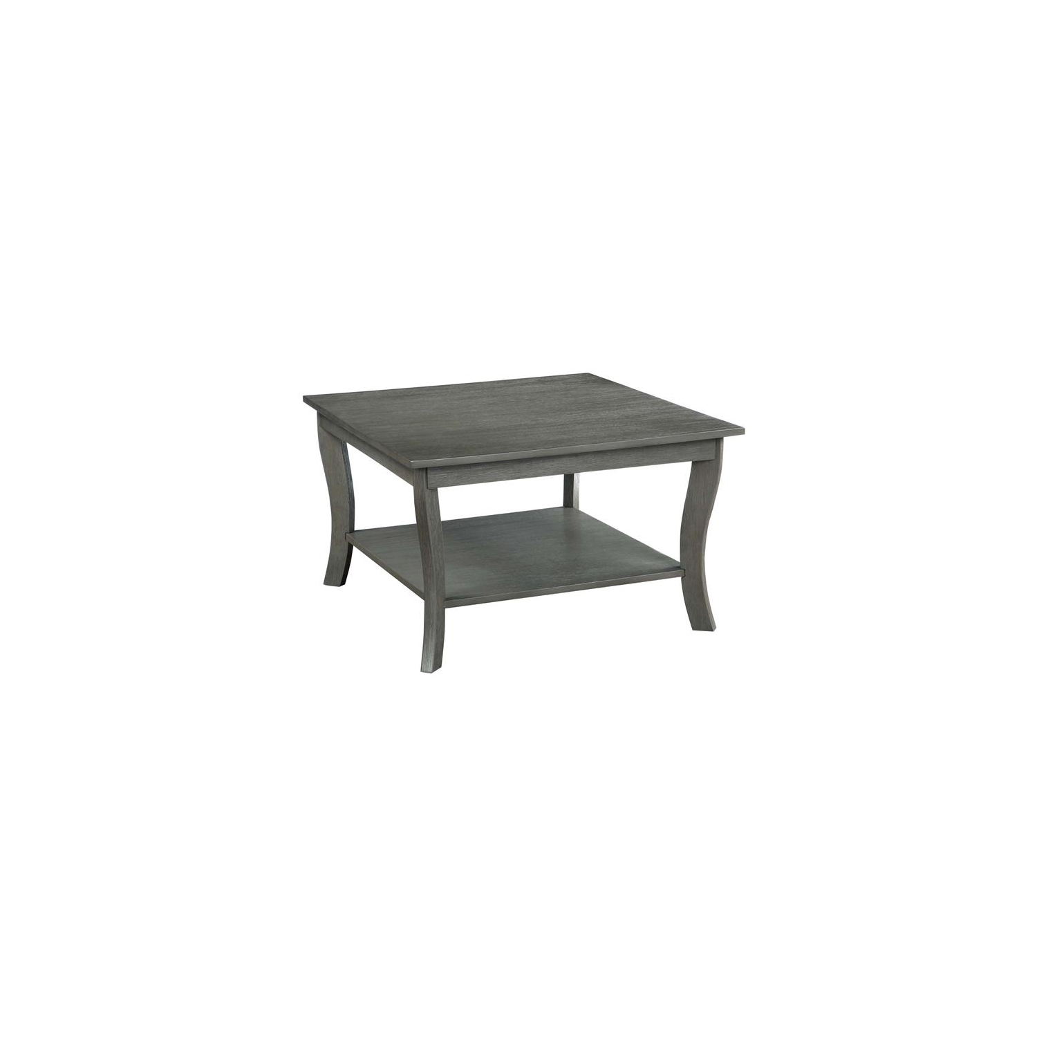 Convenience Concepts American Heritage Square Coffee Table in Gray Wood Finish