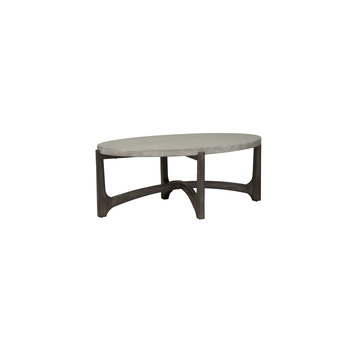 Pemberly Row Modern Wood Oval Cocktail Table in Brown