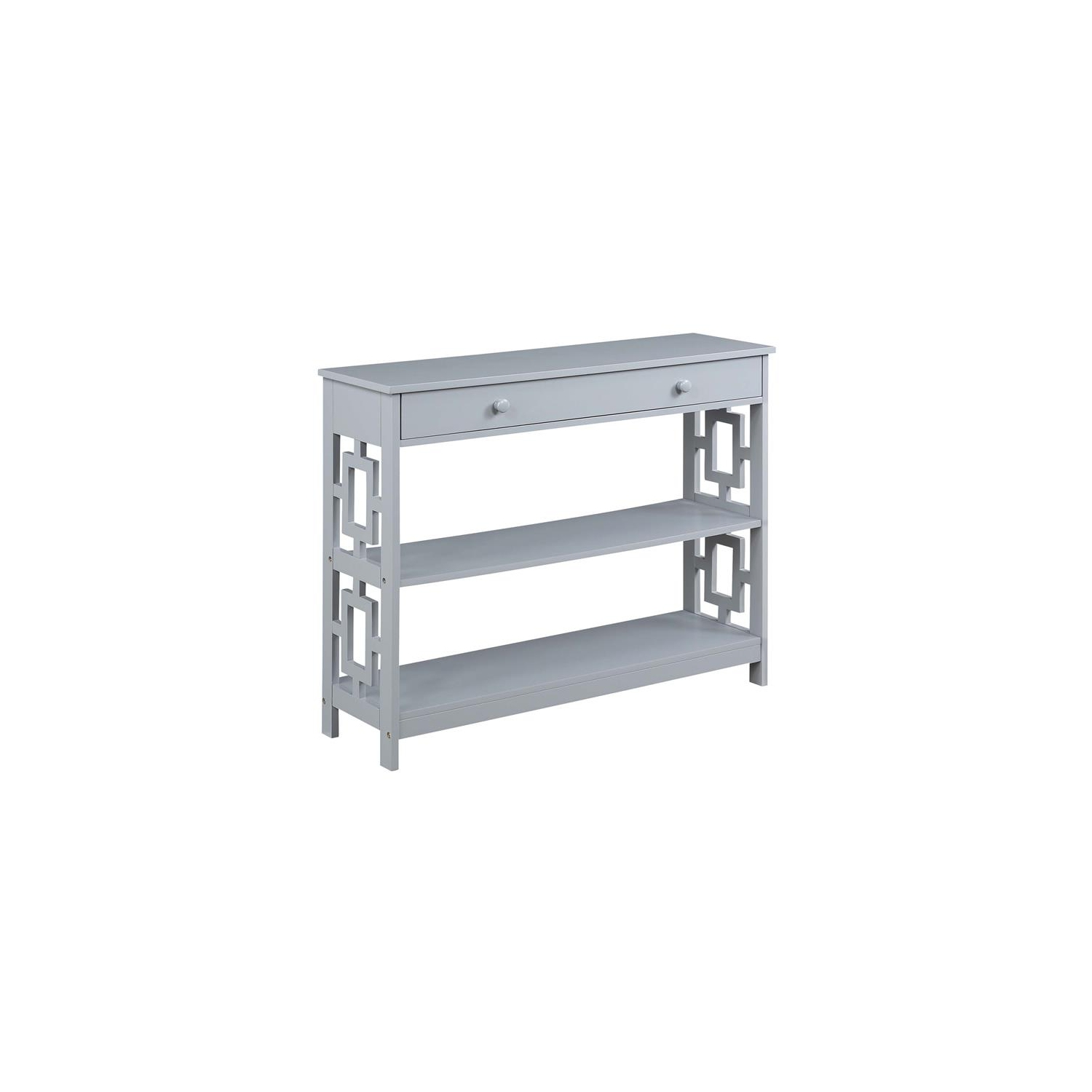 Convenience Concepts Town Square One-Drawer Console Table in Gray Wood Finish