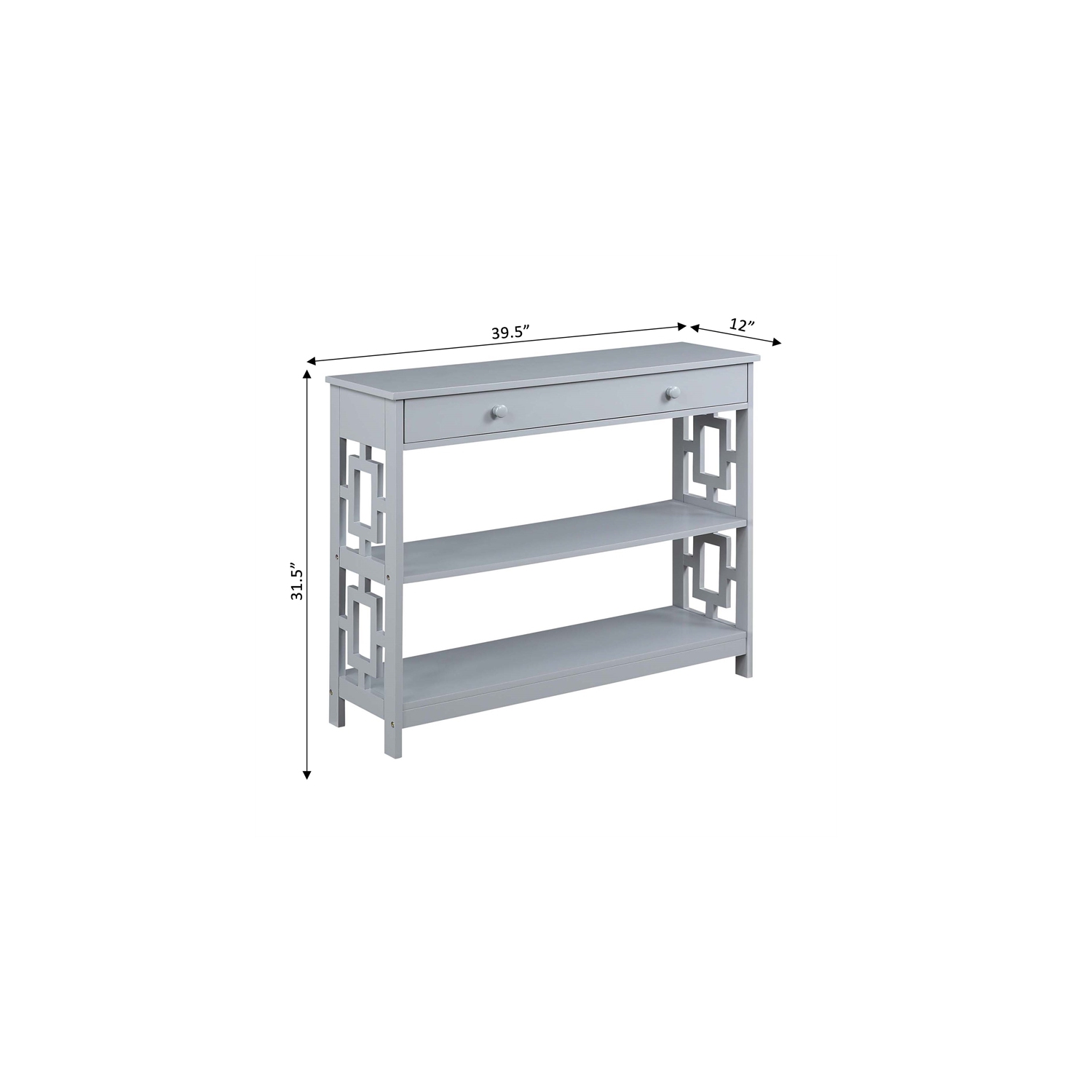 Convenience Concepts Town Square One-Drawer Console Table in Gray Wood Finish