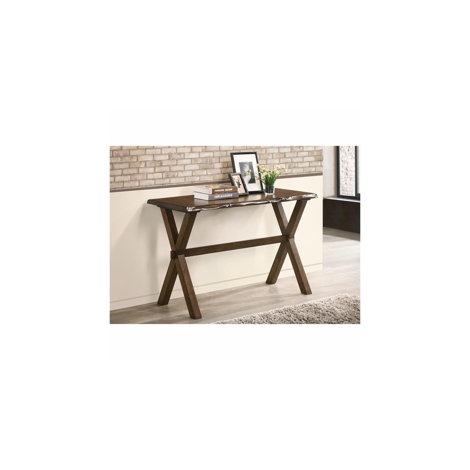 Meuble en bois massif transitionnel Bradden de Furniture of America en noyer