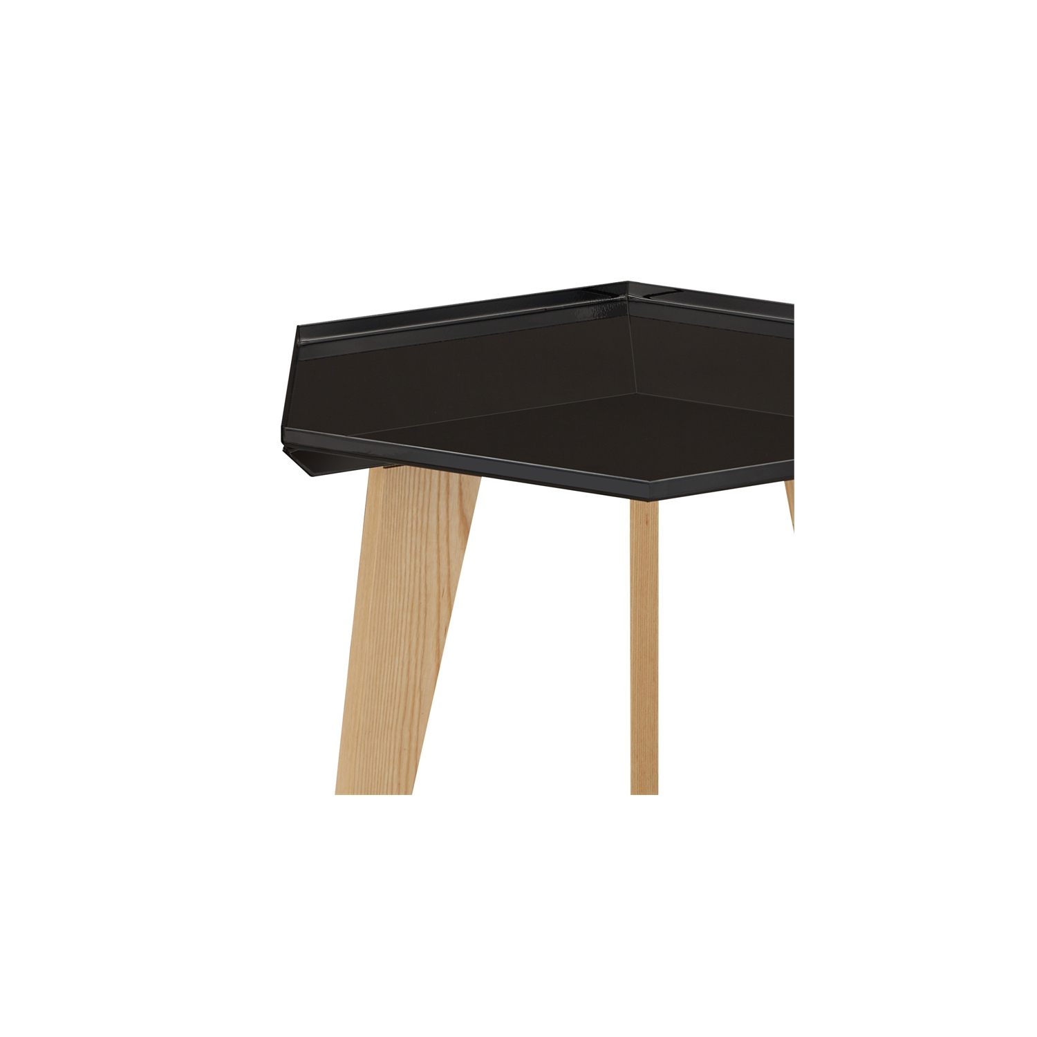 Furniture of America Bok 2-Piece Black Wood Coffee and End Table Set