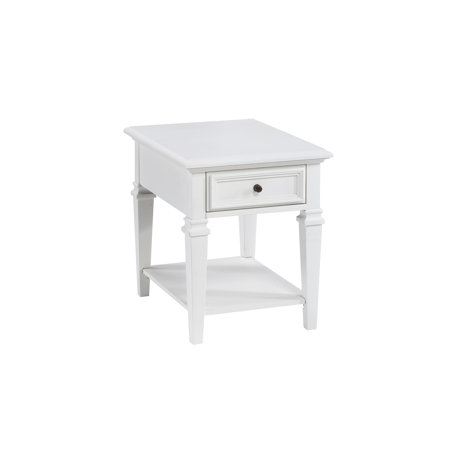 Charlestown Modern Farmhouse Soft White Wood End Table