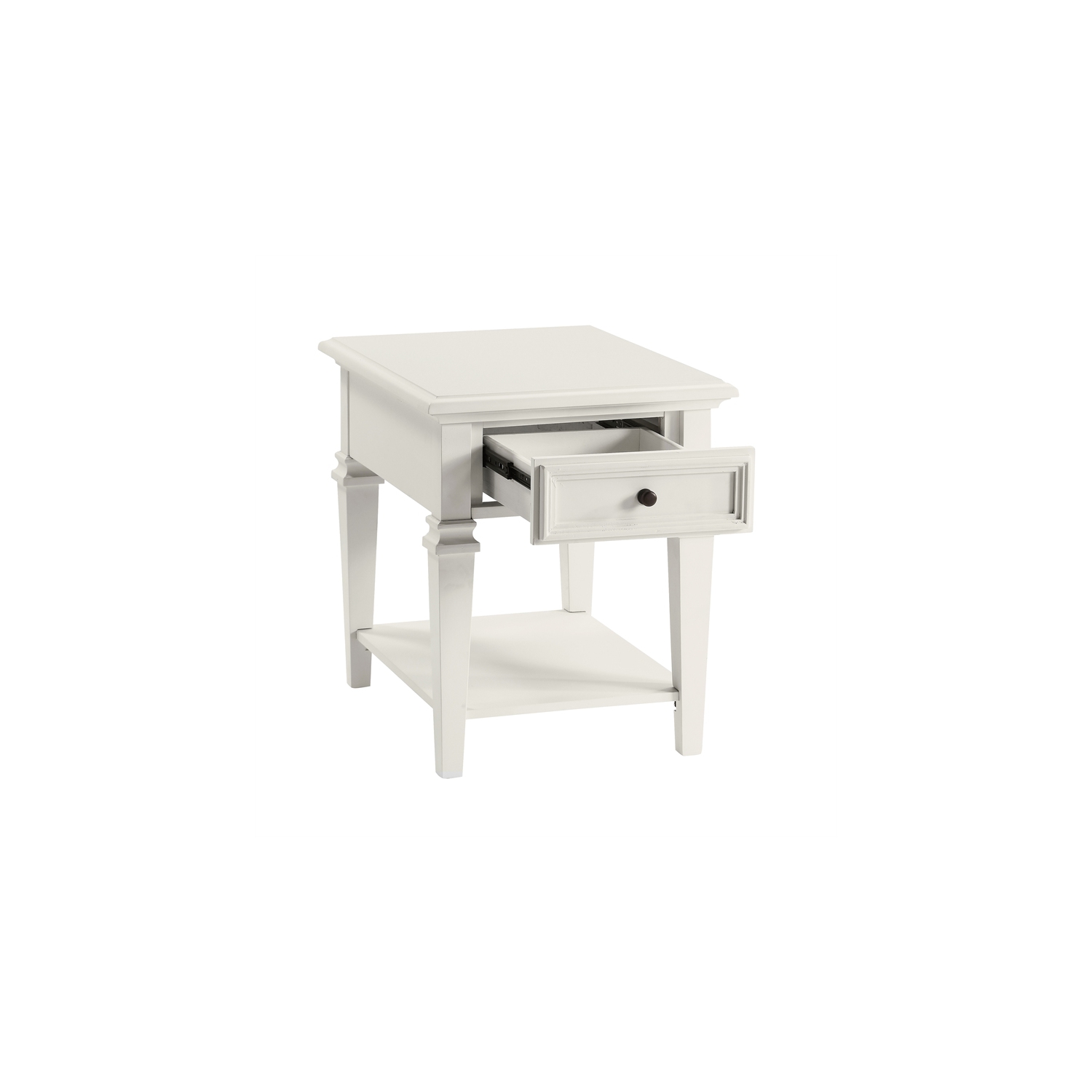 Charlestown Modern Farmhouse Soft White Wood End Table