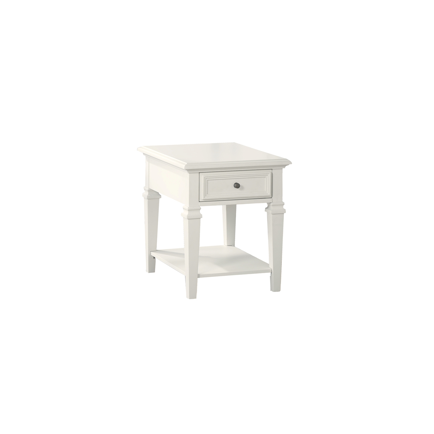 Charlestown Modern Farmhouse Soft White Wood End Table