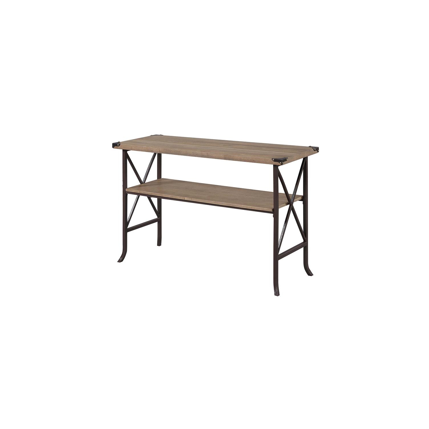 Convenience Concepts Brookline Console Table in Beige Driftwood Wood Finish