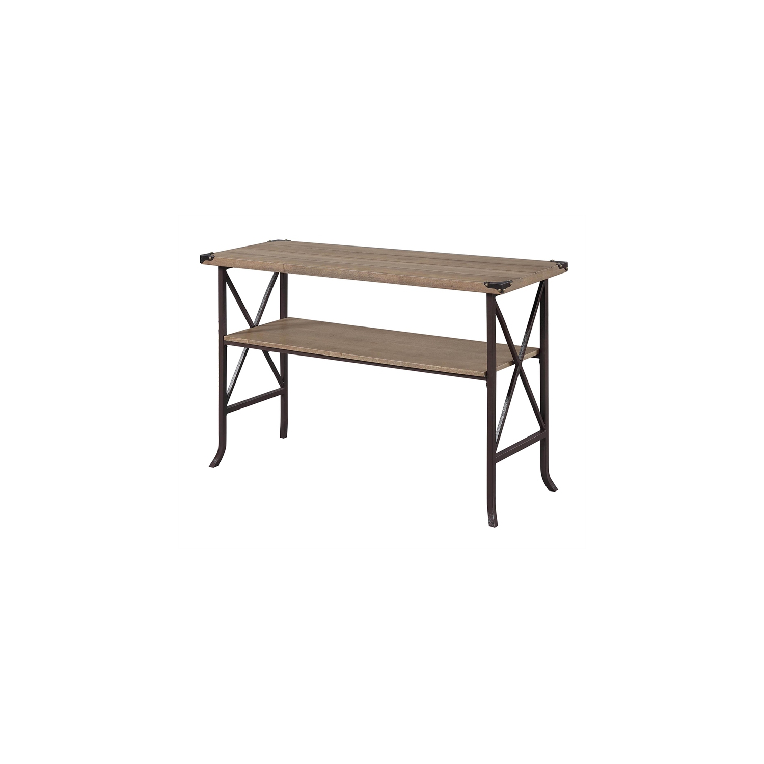 Convenience Concepts Brookline Console Table in Beige Driftwood Wood Finish