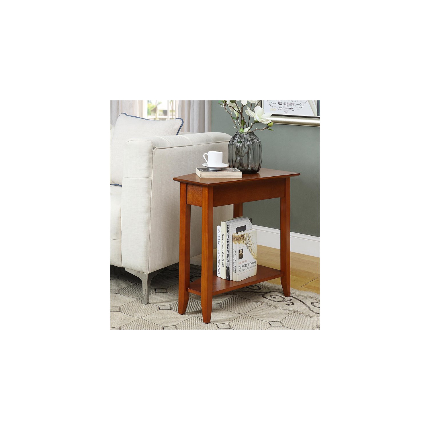 Convenience Concepts American Heritage Wedge End Table in Cherry Wood Finish