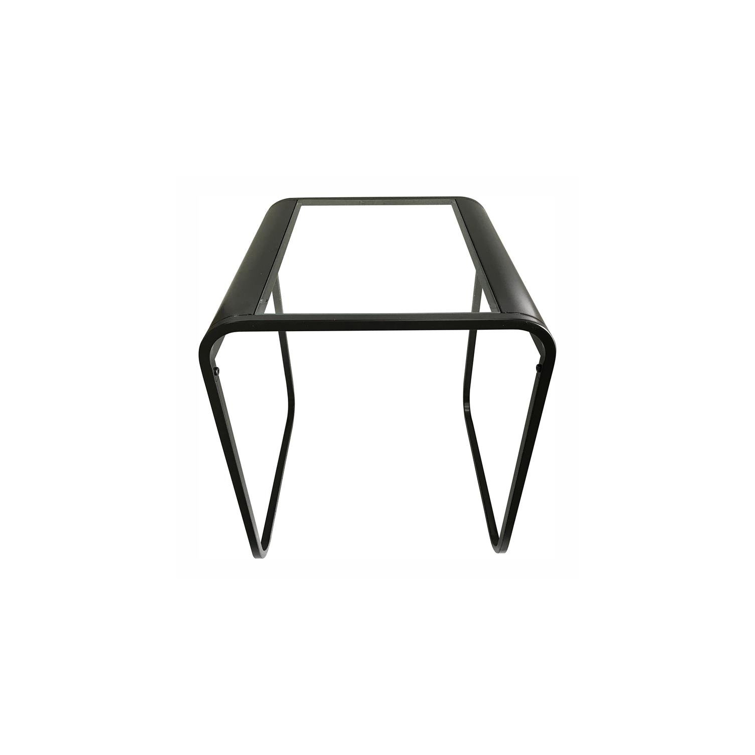 Furniture of America Shawton Glass Top 2-Piece Nesting Table Set in Black