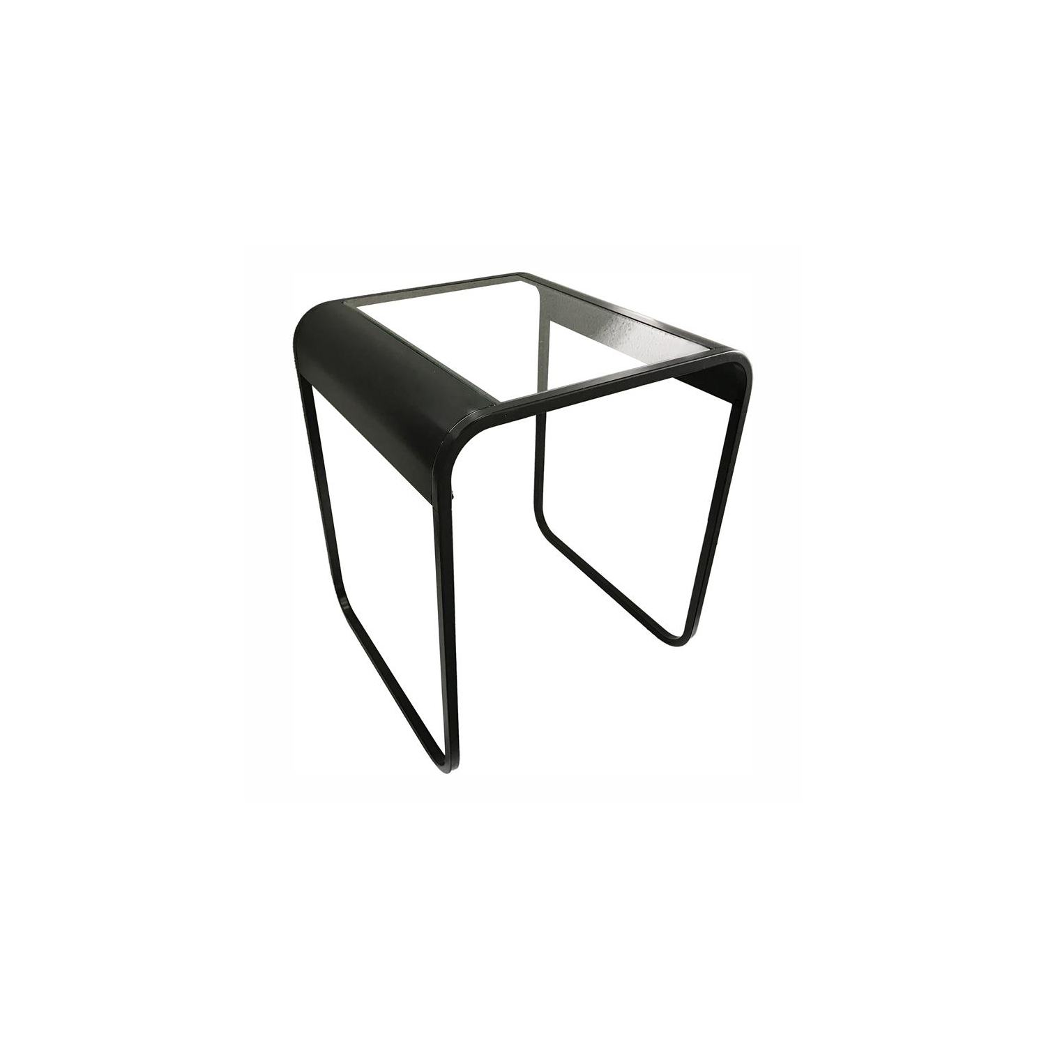 Furniture of America Shawton Glass Top 2-Piece Nesting Table Set in Black