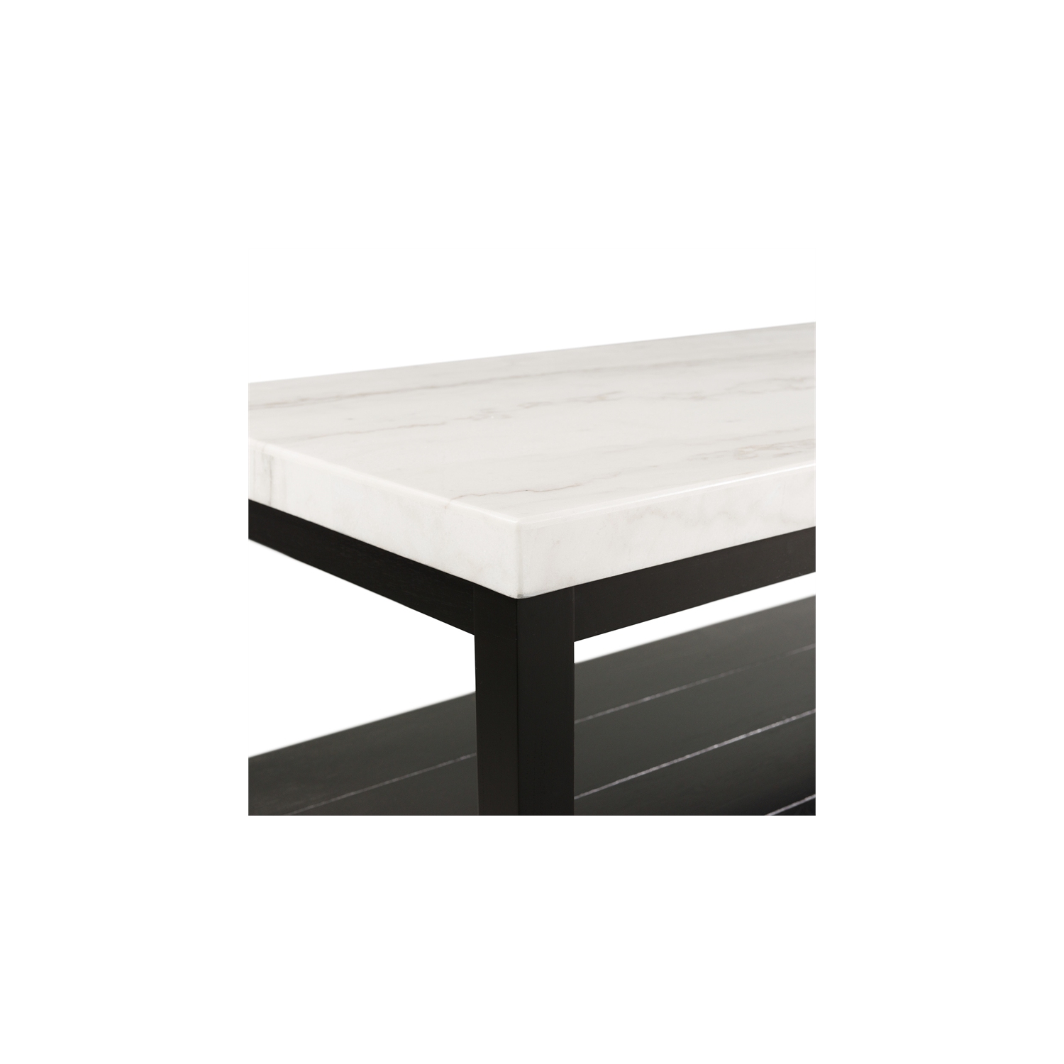 Cadre en bois et console au dessus en marbre Evie de Picket House Furnishings - Blanc - Noir
