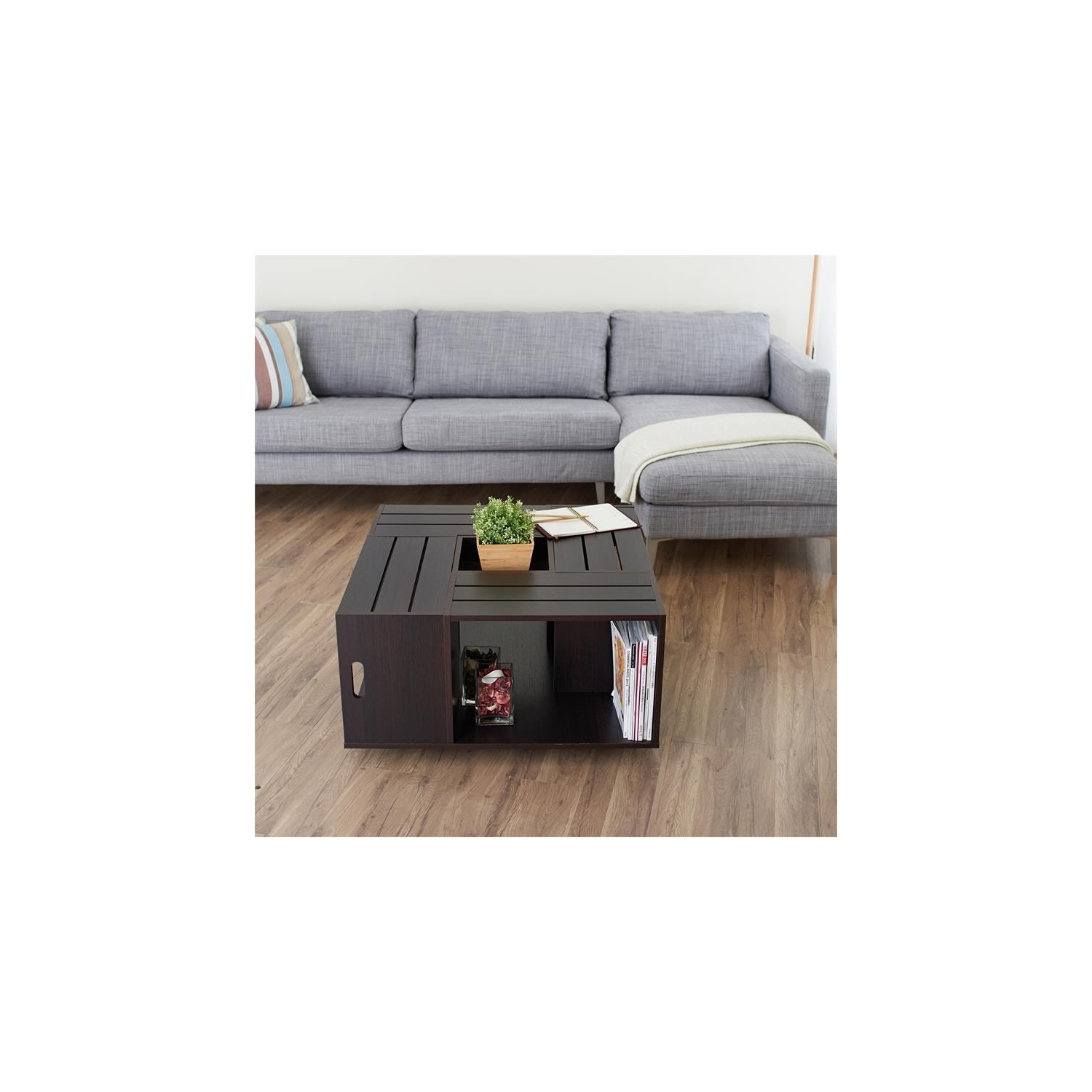 Bowery Hill Square Coffee Table in Espresso