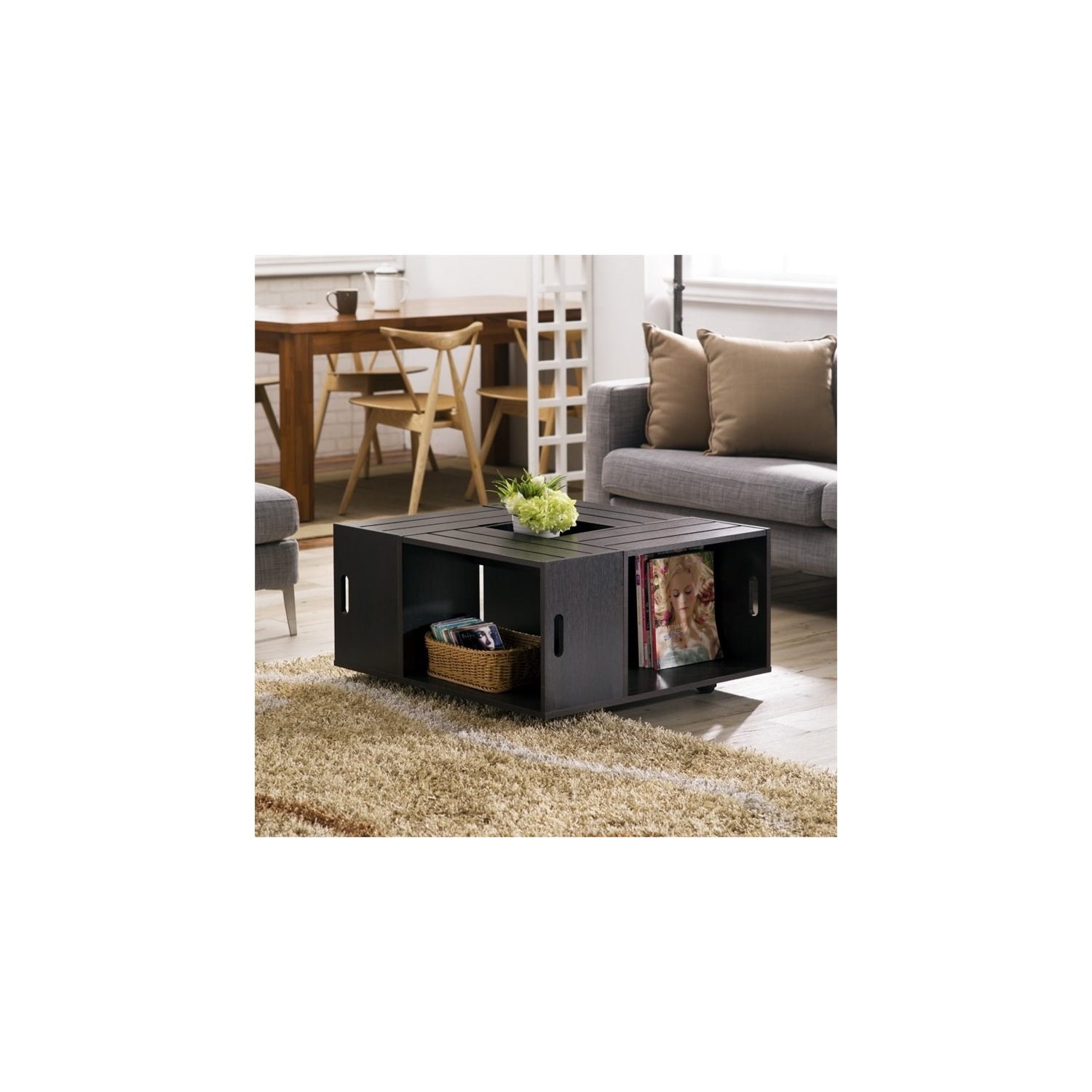 Bowery Hill Square Coffee Table in Espresso
