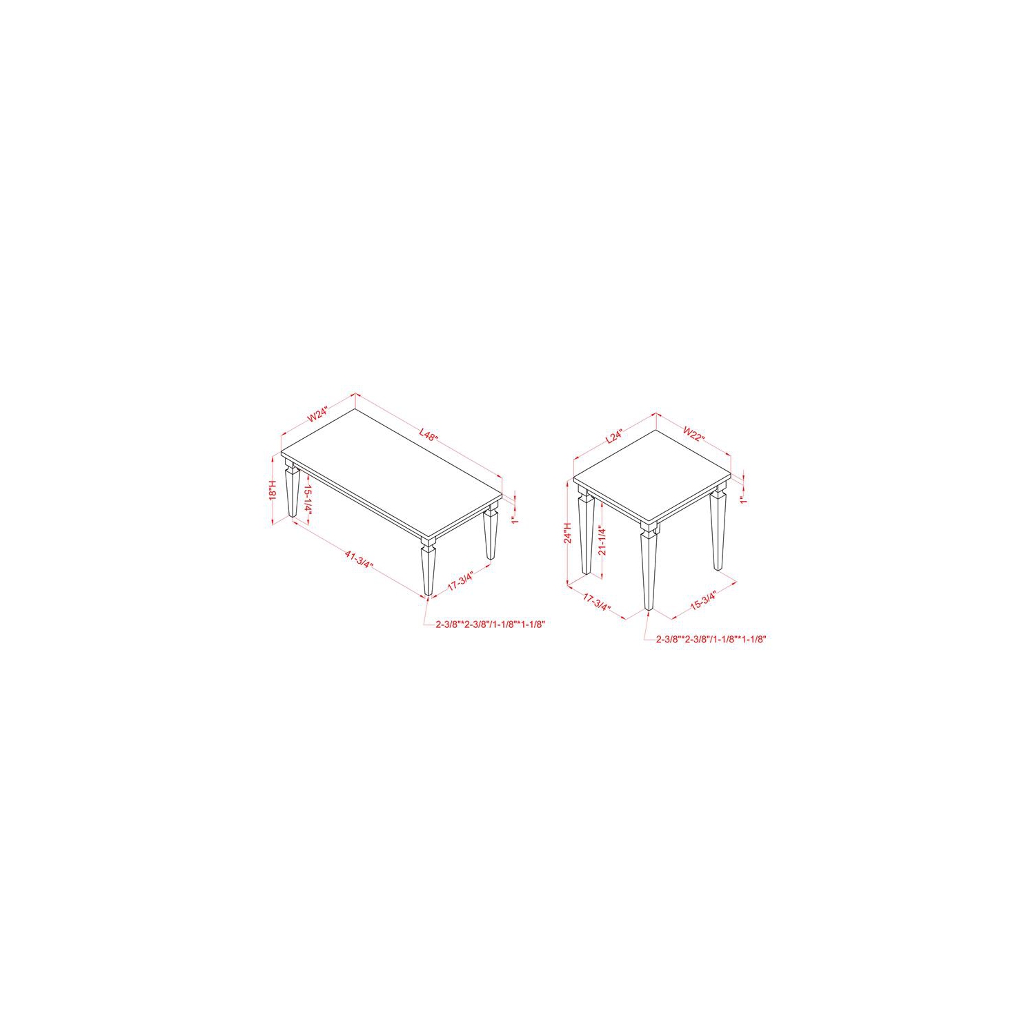 Furniture of America Condway Wood 3-Piece Coffee Table Set in Antique Blue