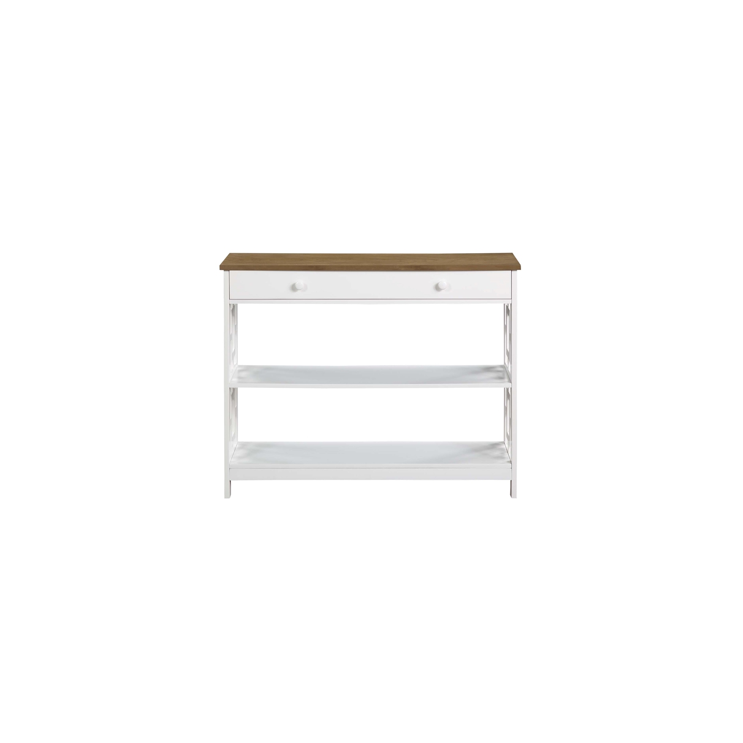 Convenience Concepts Town Square One-Drawer Console Table in White Wood Finish