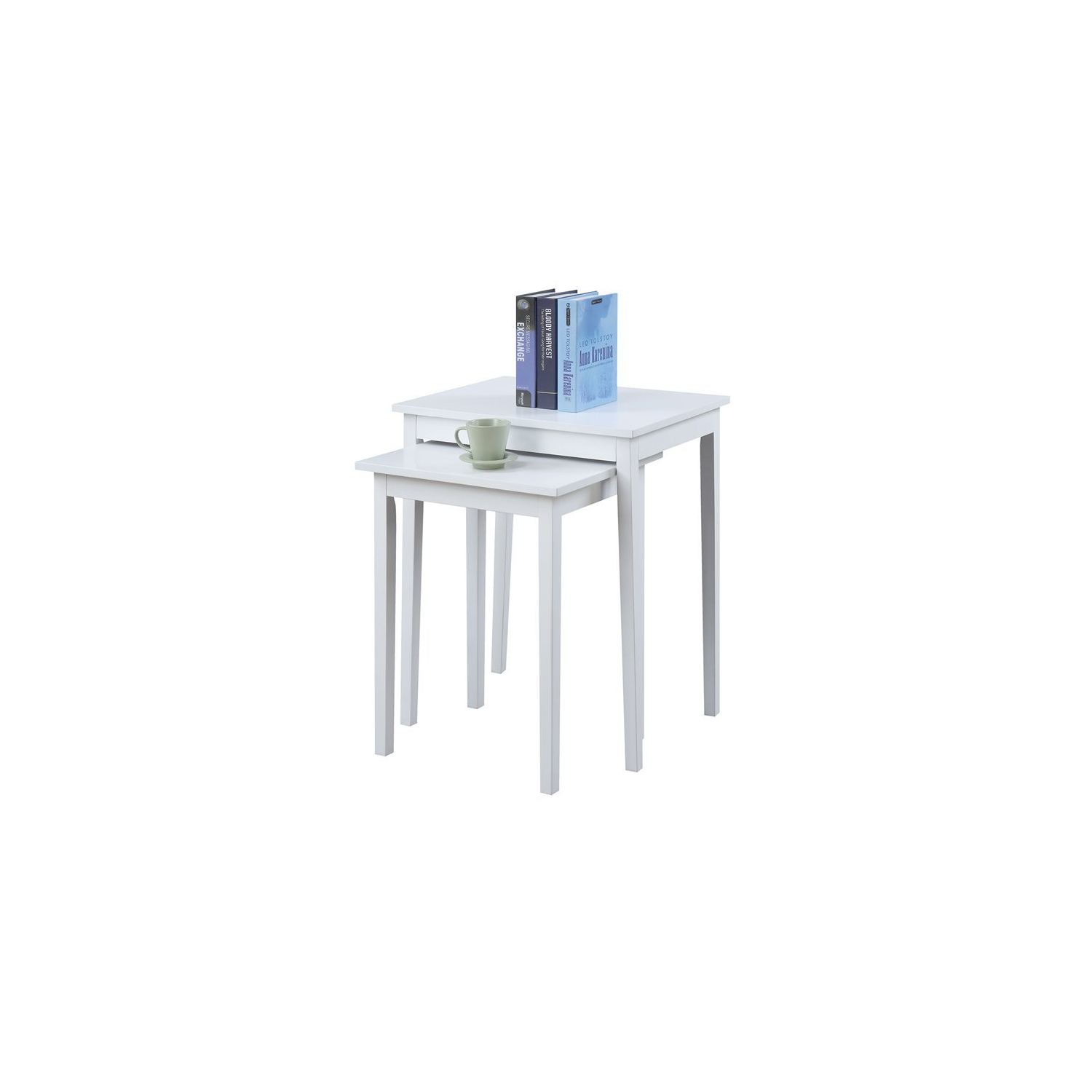 Pemberly Row Nesting End Tables in White Wood Finish