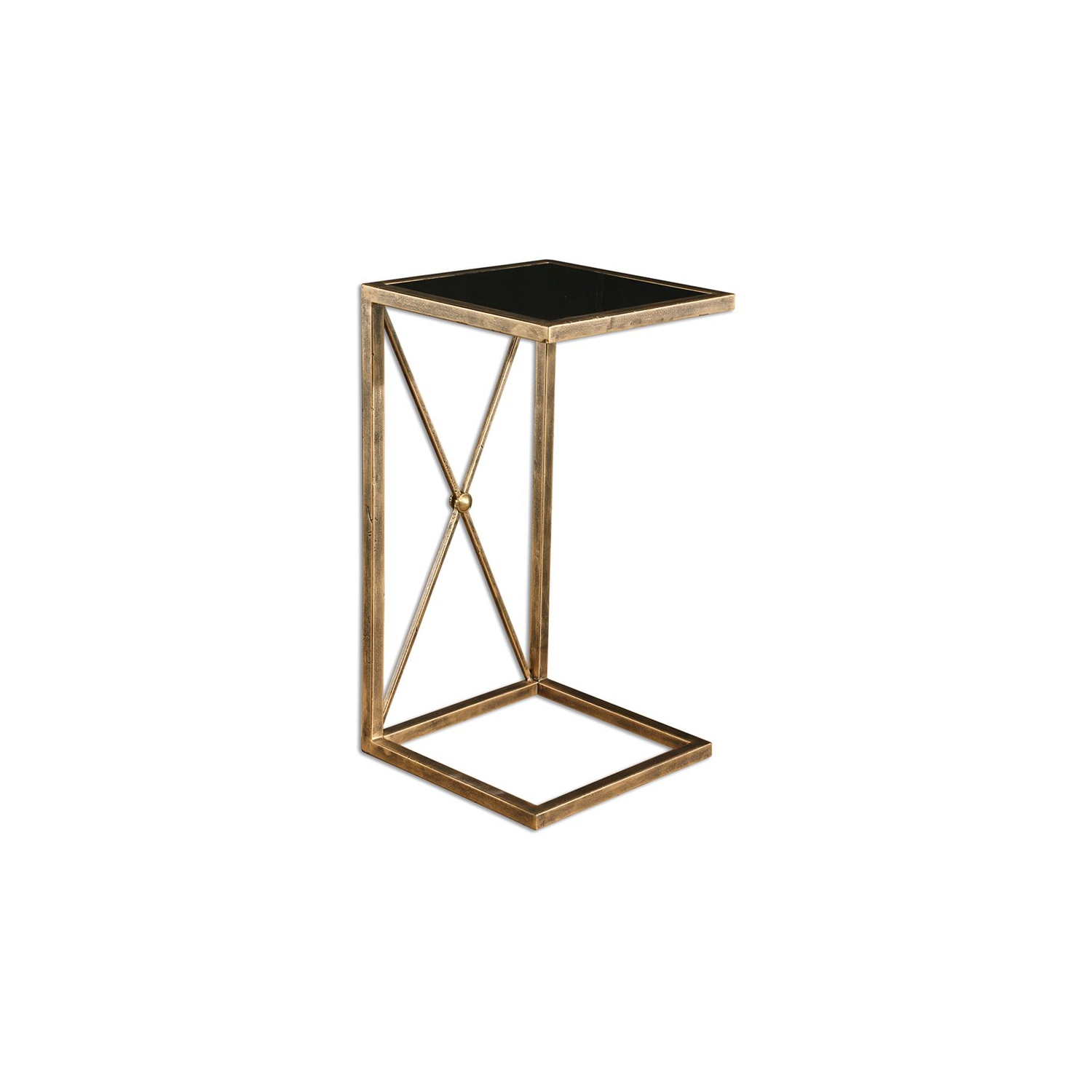 Bowery Hill Contemporary Iron Gold Side Table
