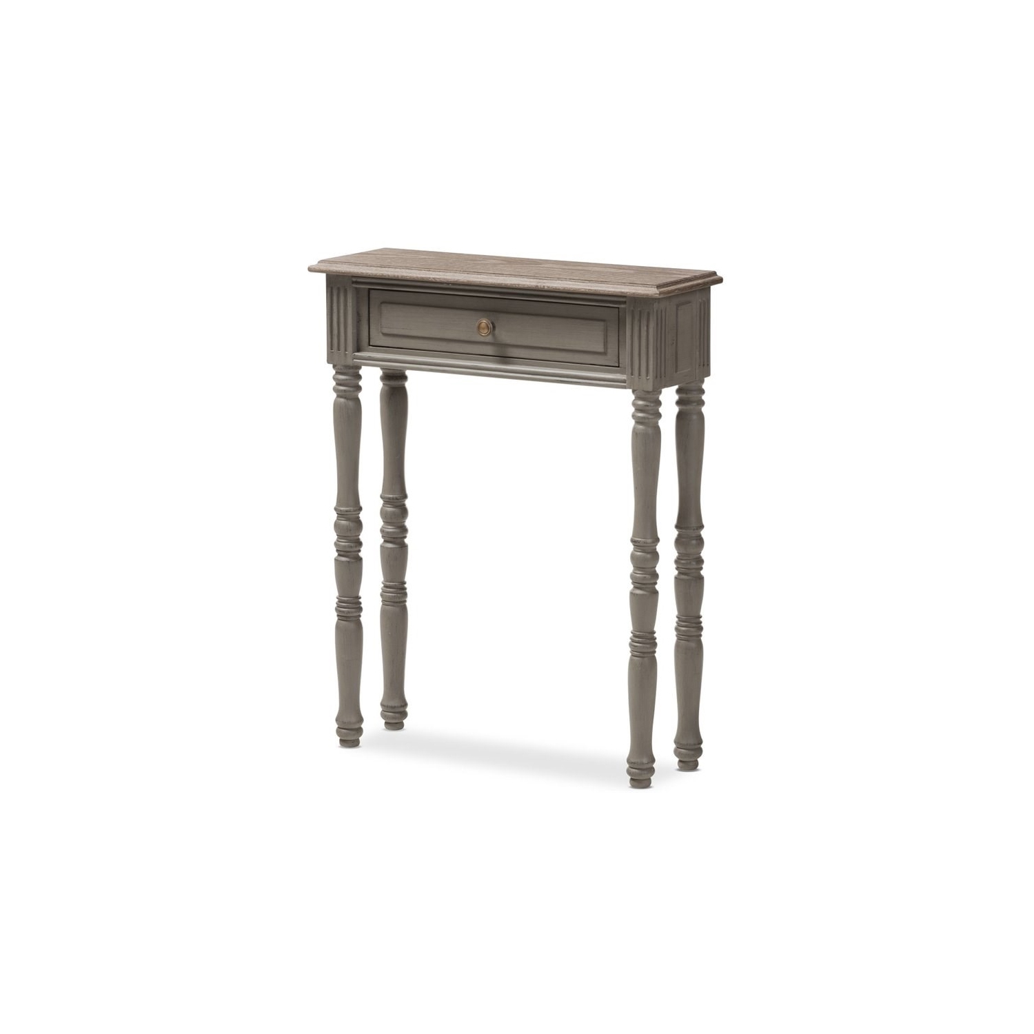 Bowery Hill 1 Drawer Console Table in Brown