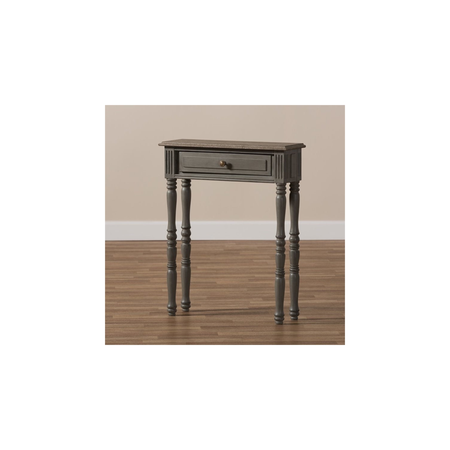 Bowery Hill 1 Drawer Console Table in Brown