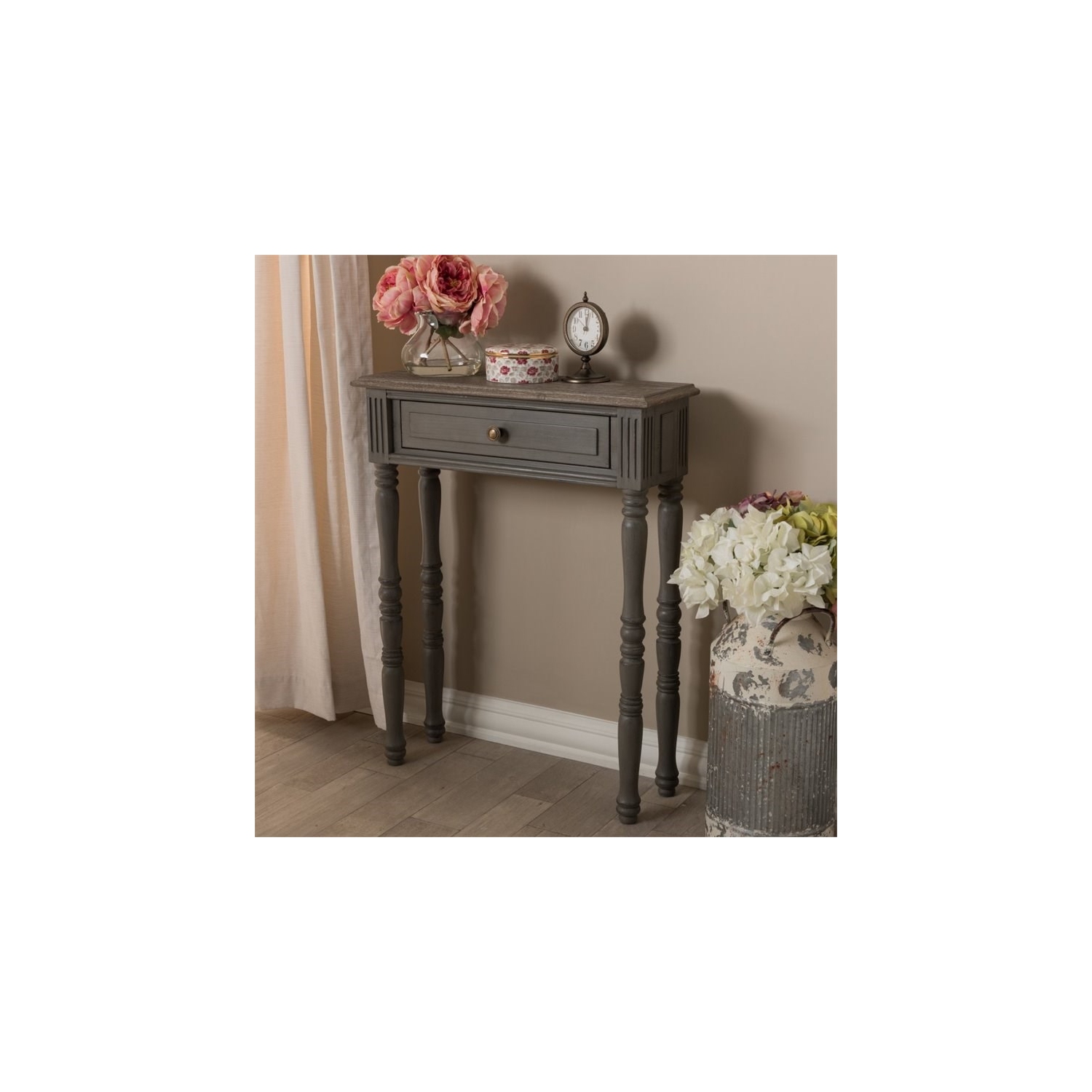 Bowery Hill 1 Drawer Console Table in Brown