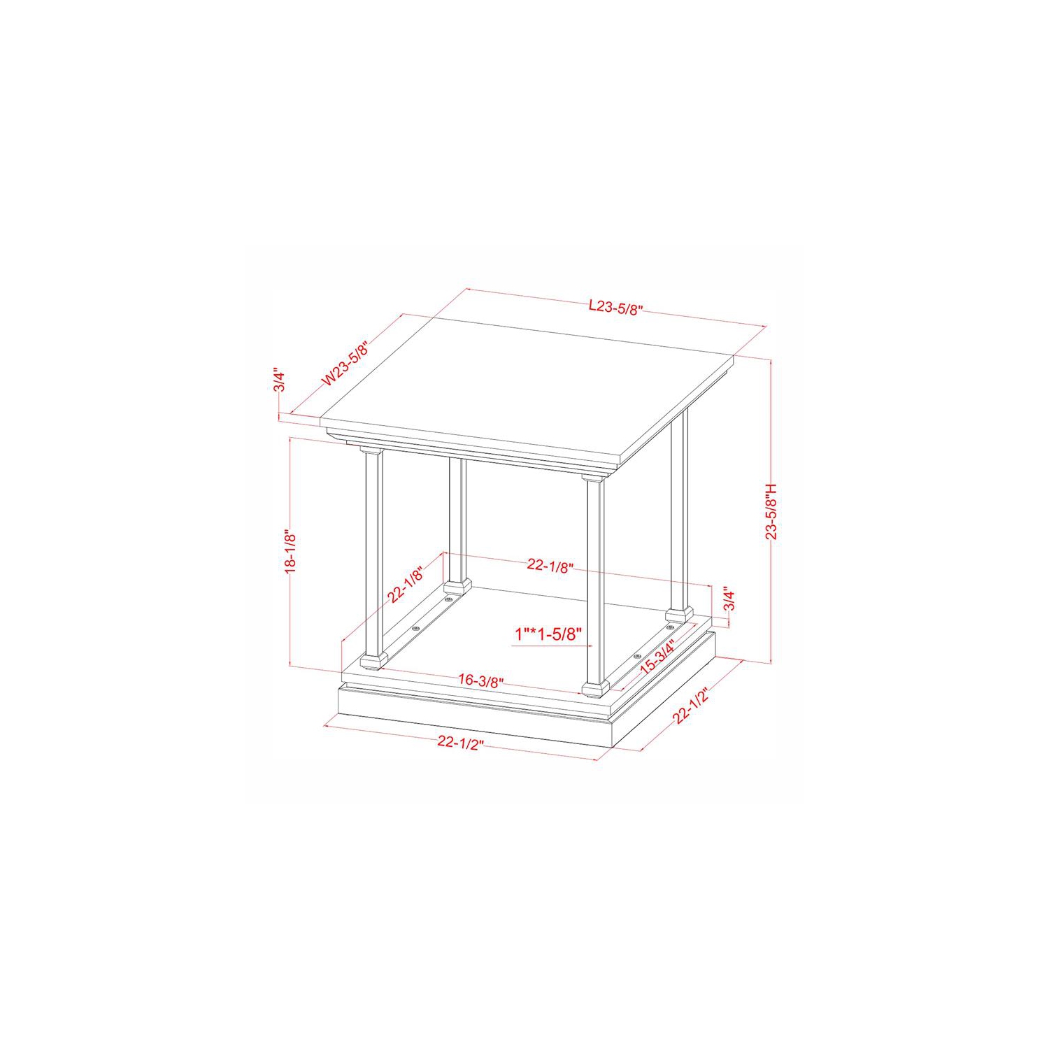 Furniture of America Drewden Transitional Wood End Table in Antique Gray