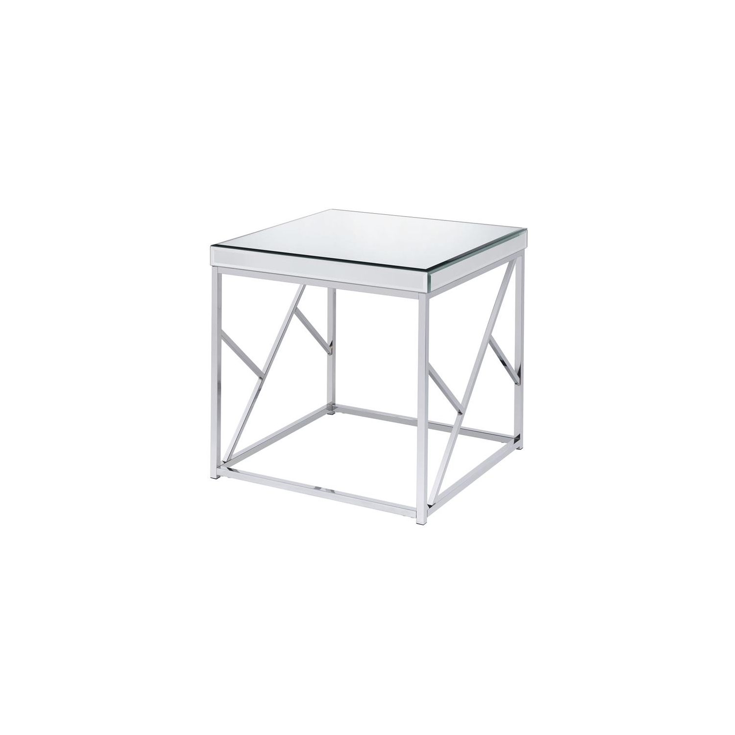 Steve Silver Evelyn Mirror Top Chrome End Table