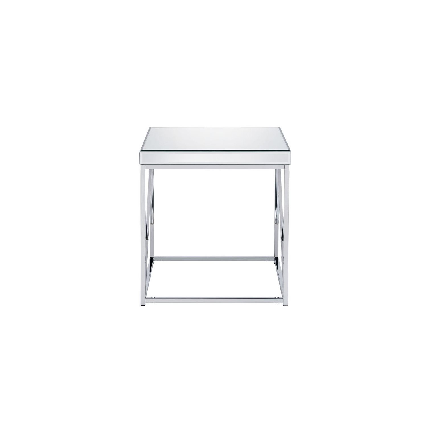 Steve Silver Evelyn Mirror Top Chrome End Table