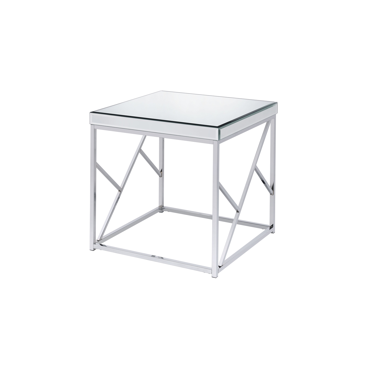 Steve Silver Evelyn Mirror Top Chrome End Table