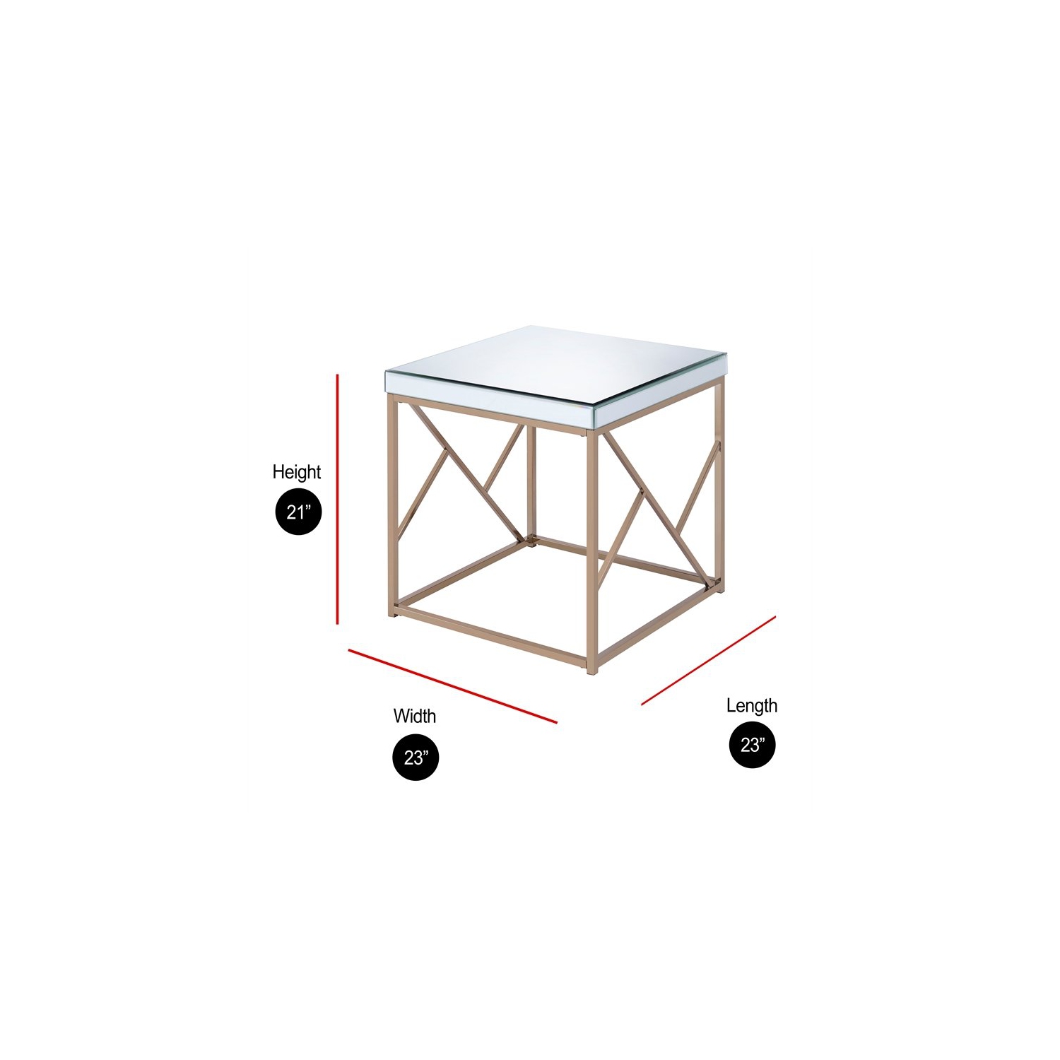 Steve Silver Evelyn Mirror Top Chrome End Table