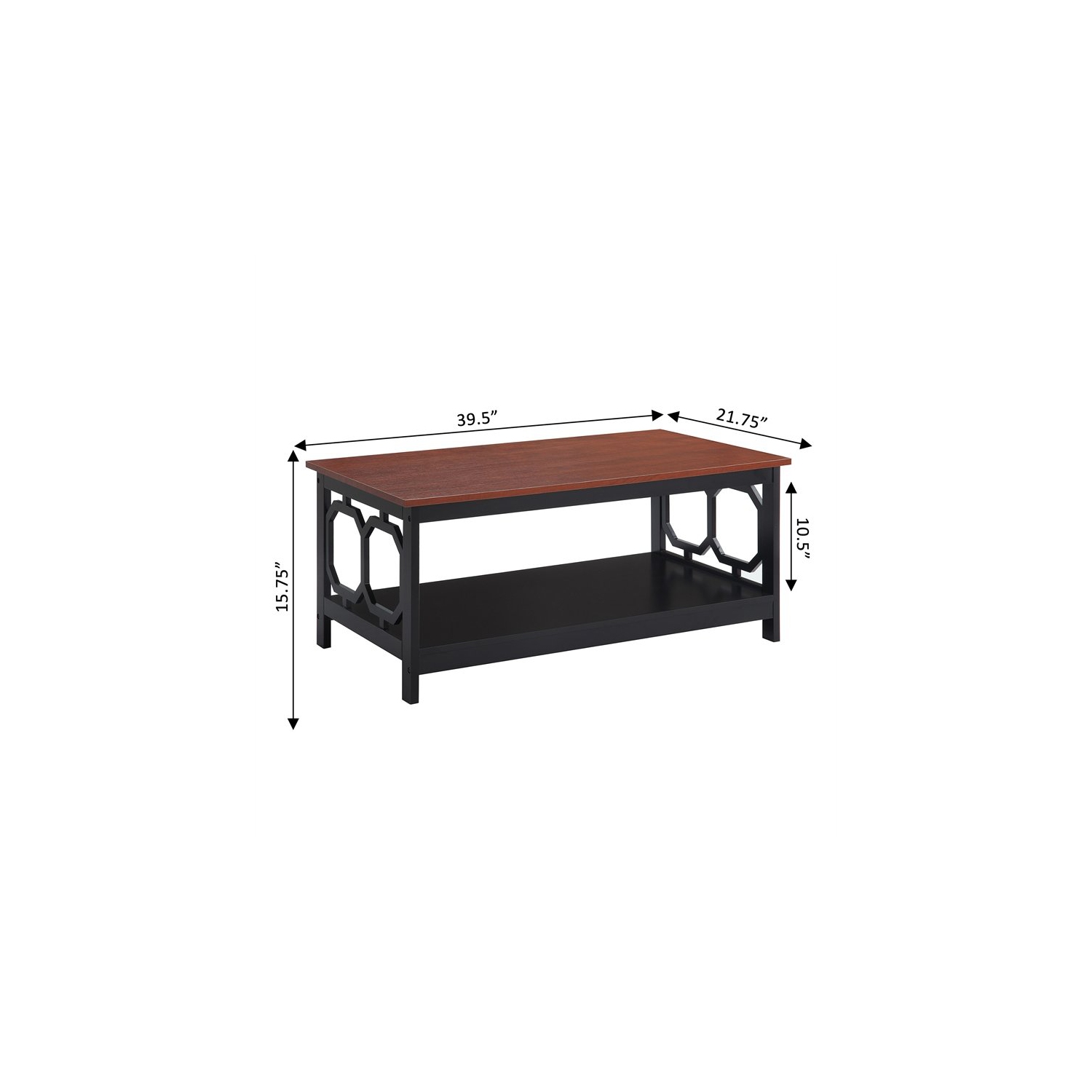 Table basse Omega de pratique concepts avec fini cerisier et bois noir