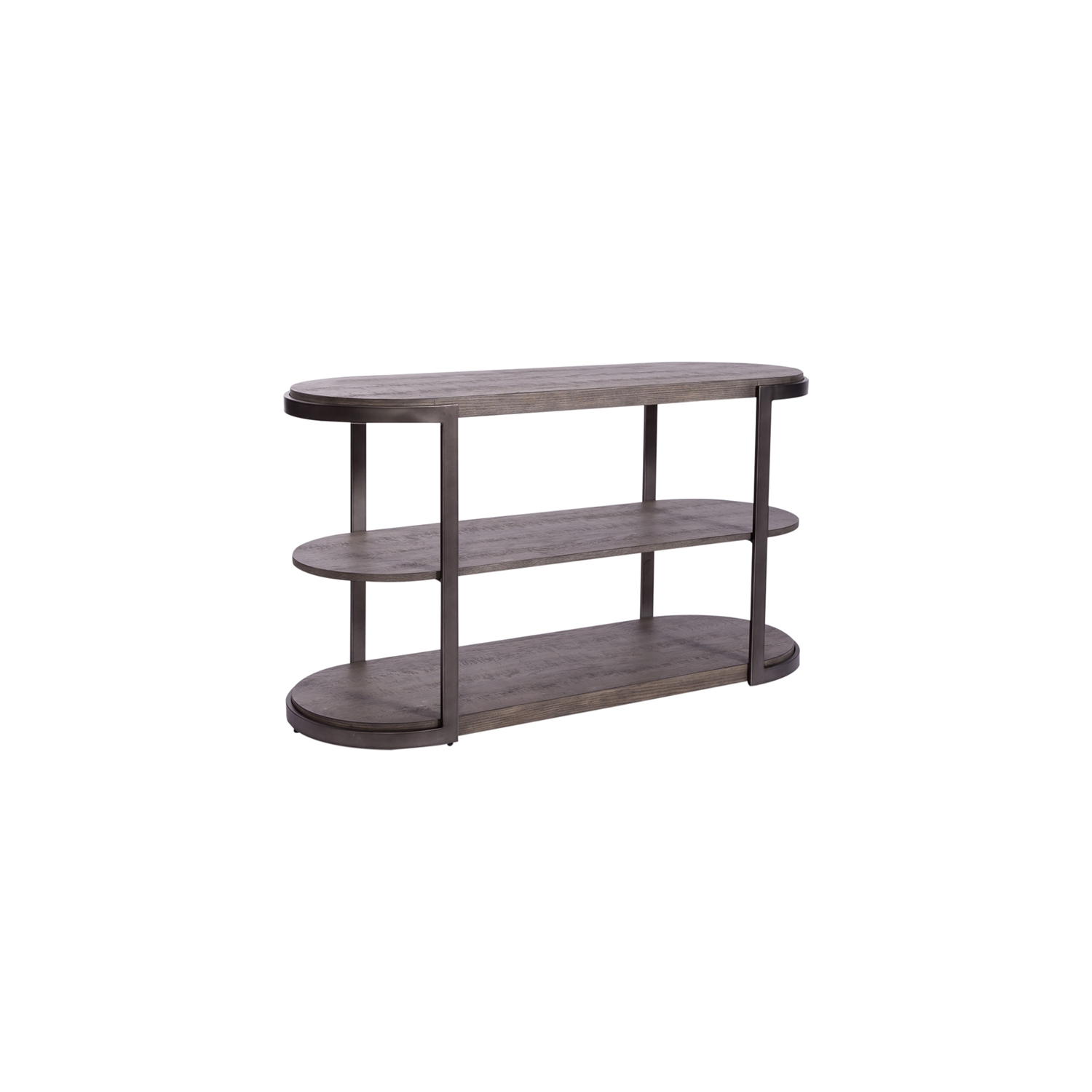 Pemberly Row Modern Sofa Wood Table in Brown