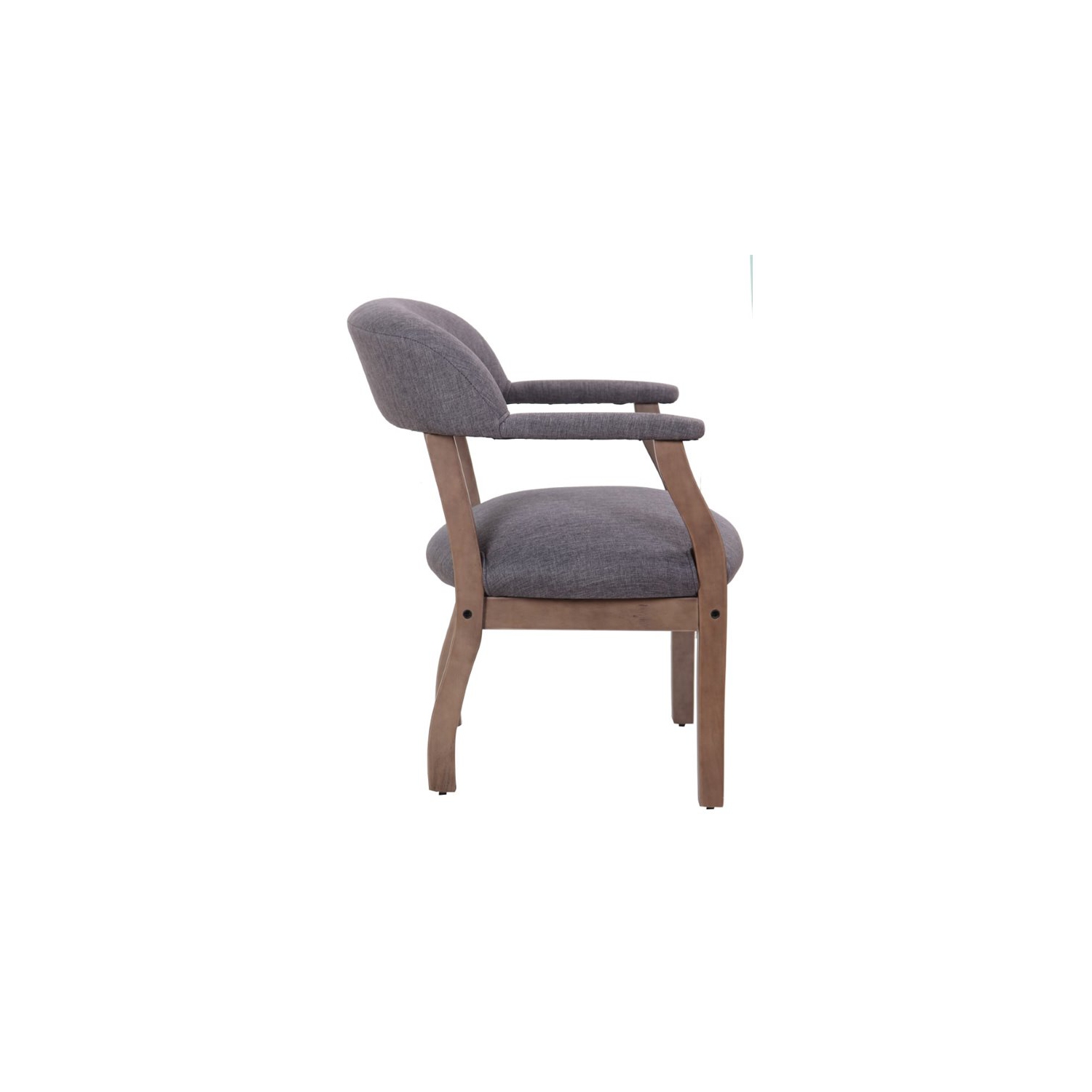 Roseberry Kids Linen Fabric Upholstered Accent Chair in Slate Gray