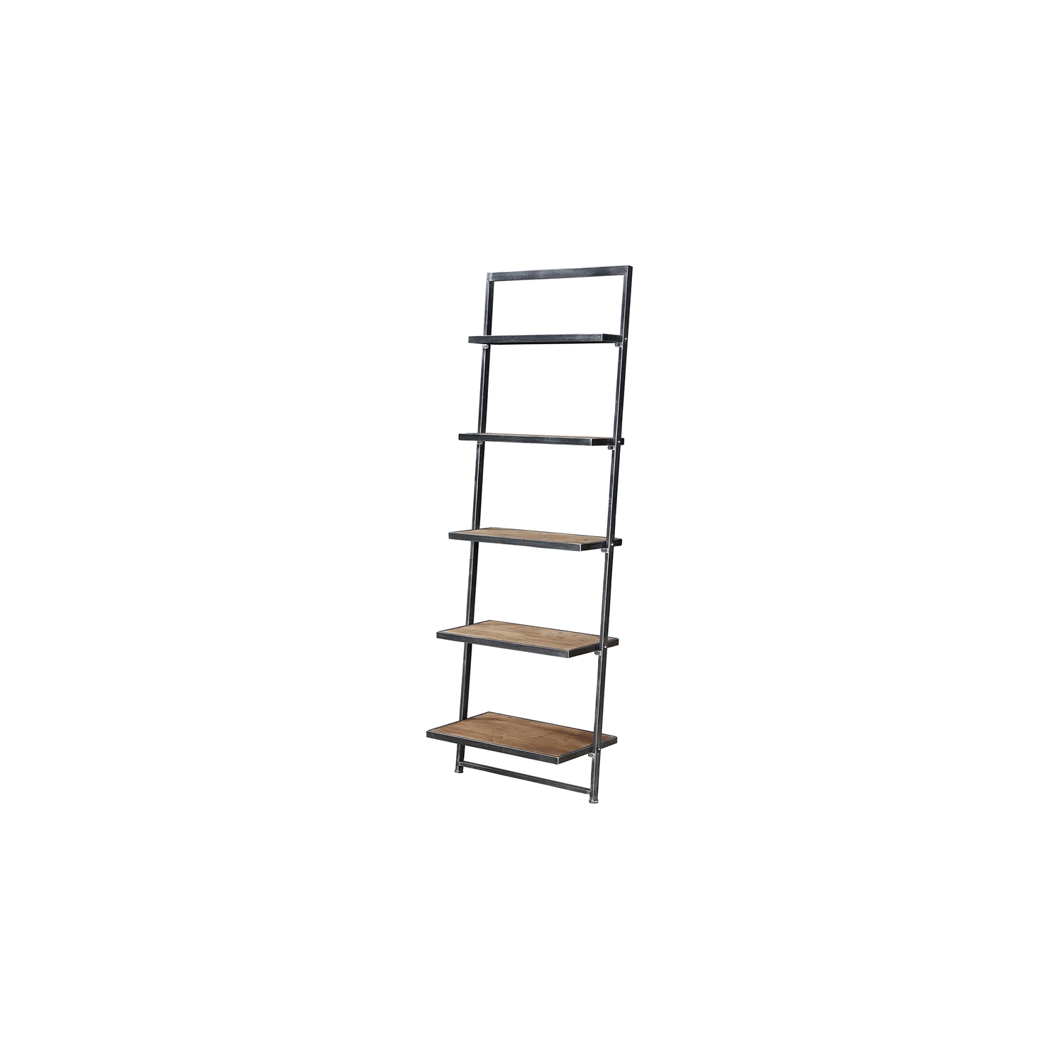 Convenience Concepts Laredo Five-Tier Ladder Bookcase/Shelf in Black Metal