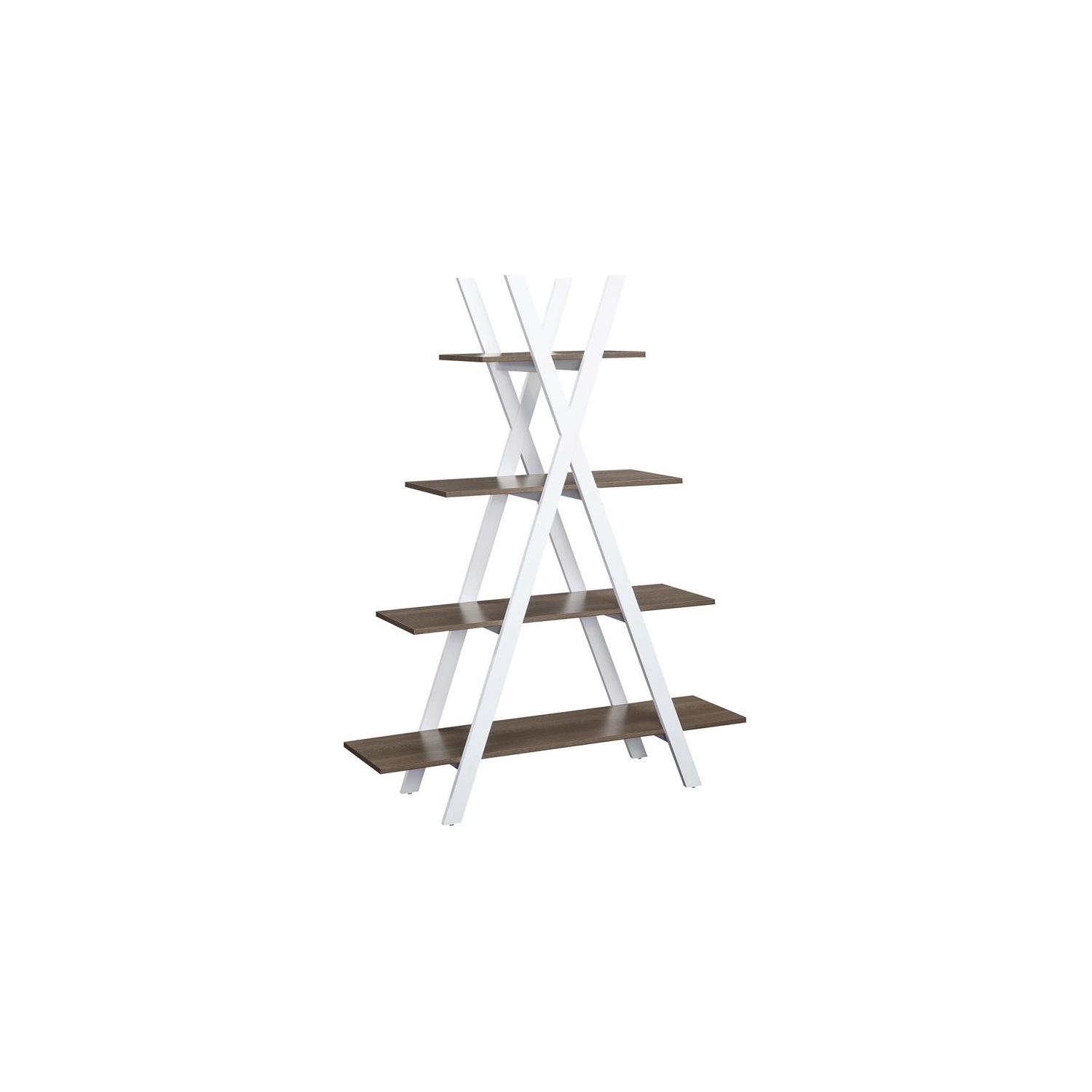 Étagère en A Pemberly Row en bois flotté caramel et en bois blanc