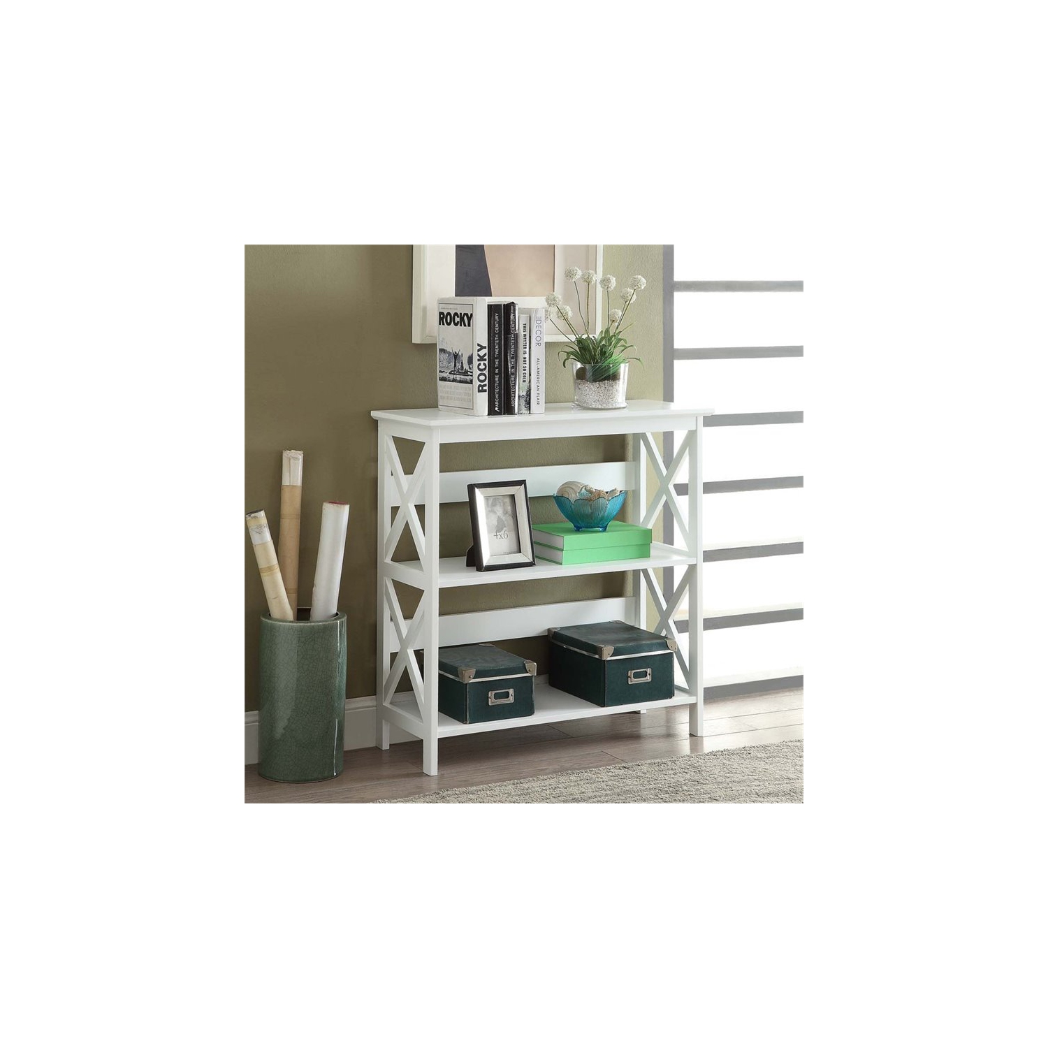 Scranton & Co 2 Shelf Bookcase in White