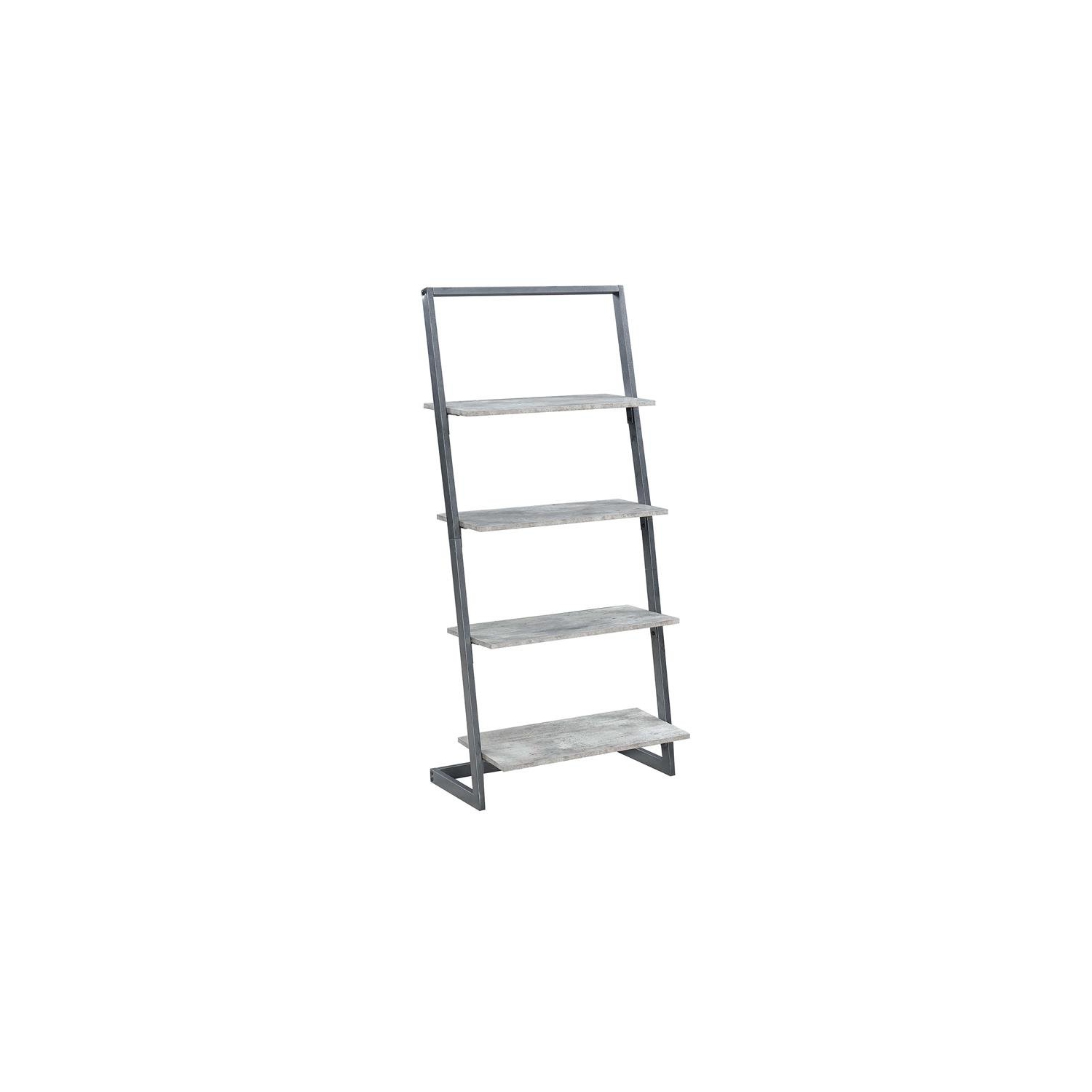 Convenience Concepts Graystone Four-Tier Ladder Bookcase/shelf in Gray Wood