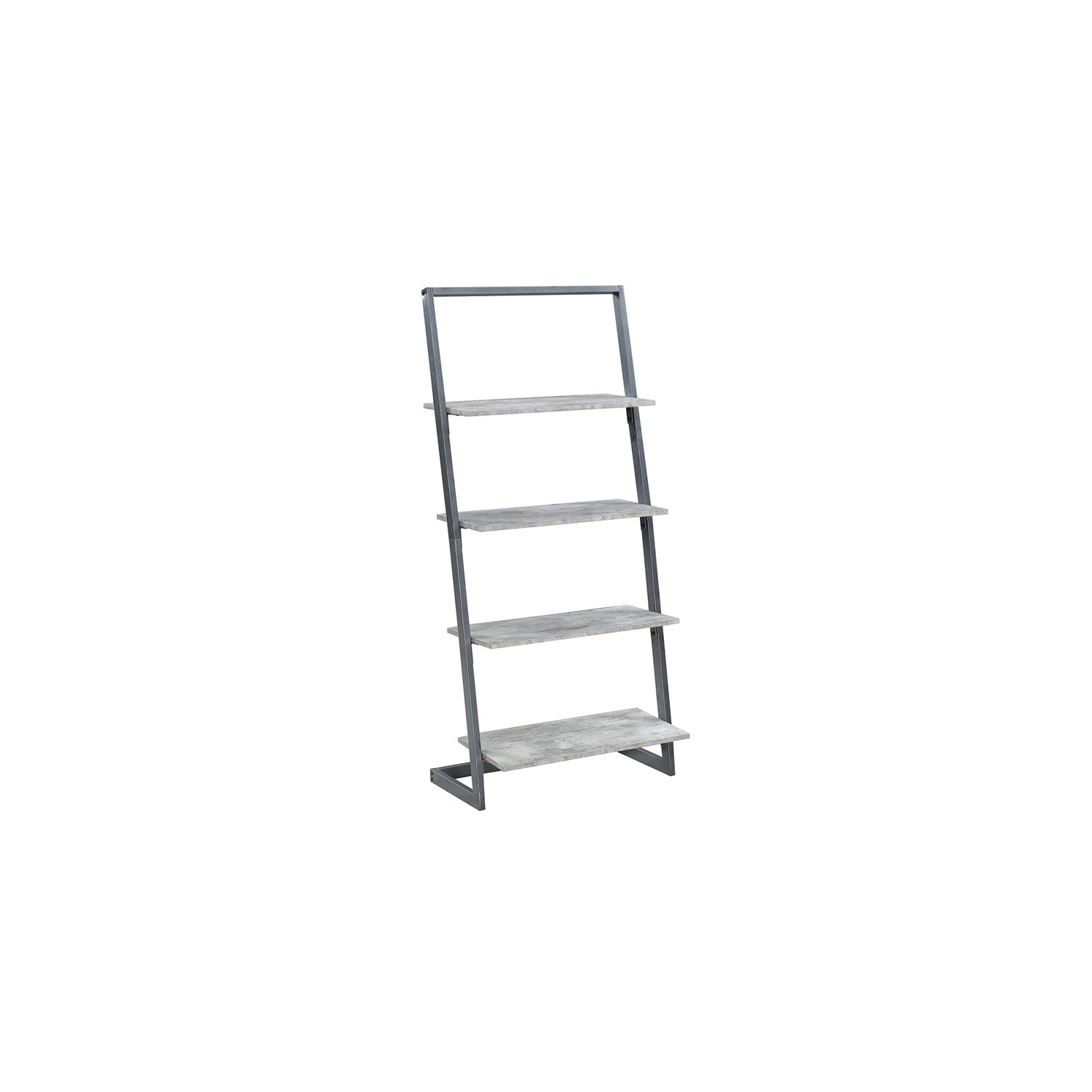 Convenience Concepts Graystone Four-Tier Ladder Bookcase/shelf in Gray Wood