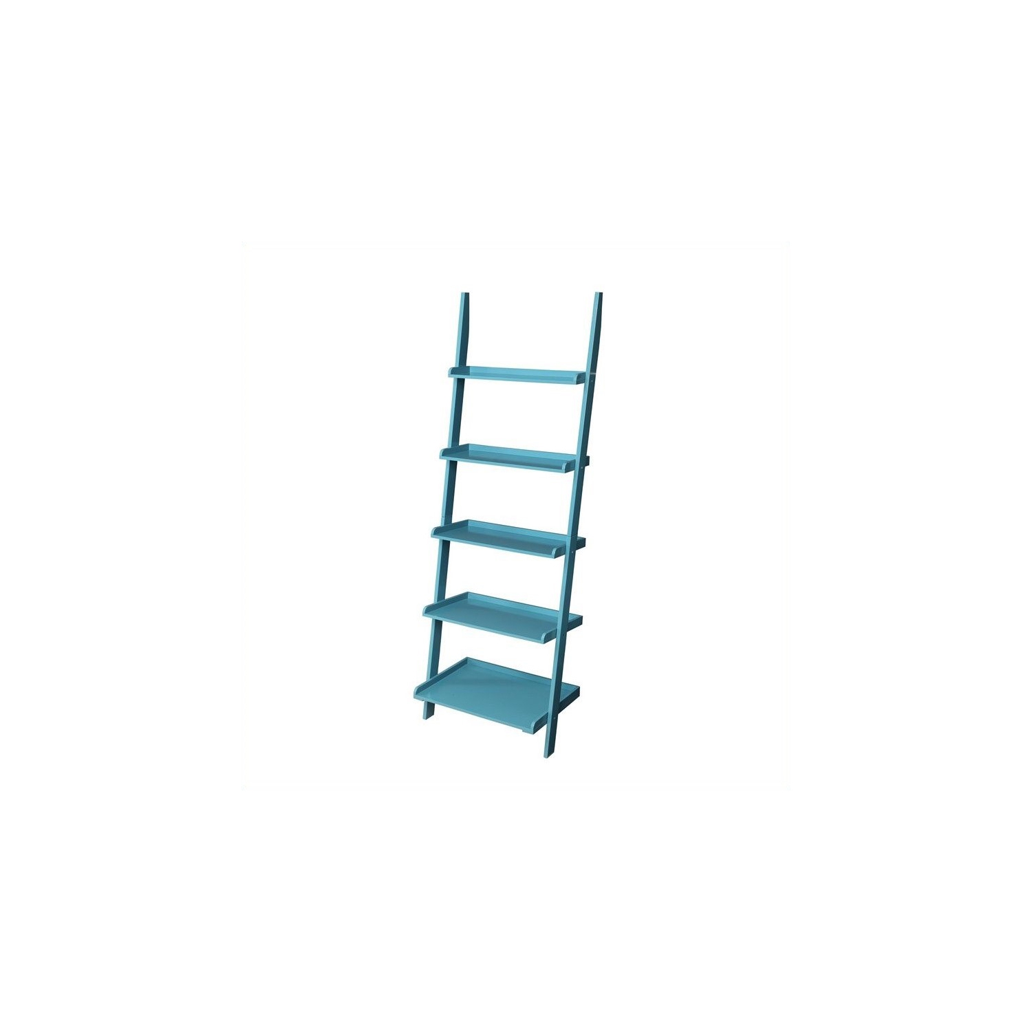Pemberly Row Bookshelf Ladder in Blue Wood Finish