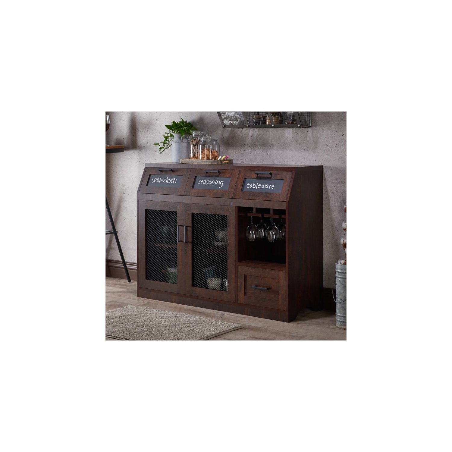 Bowery Hill Transitional Buffet in Vintage Walnut