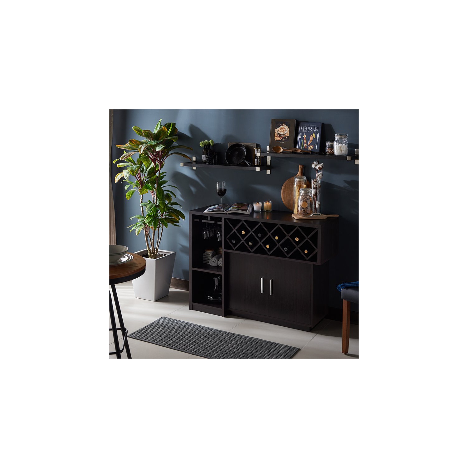 Buffet de rangement moderne en bois à usages multiples de Bowery Hill, espresso