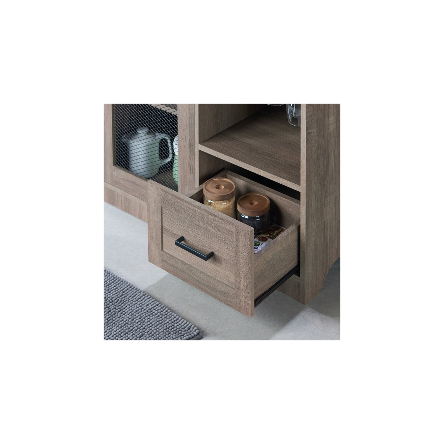 Bowery Hill Transitional Buffet in Warm Chestnut