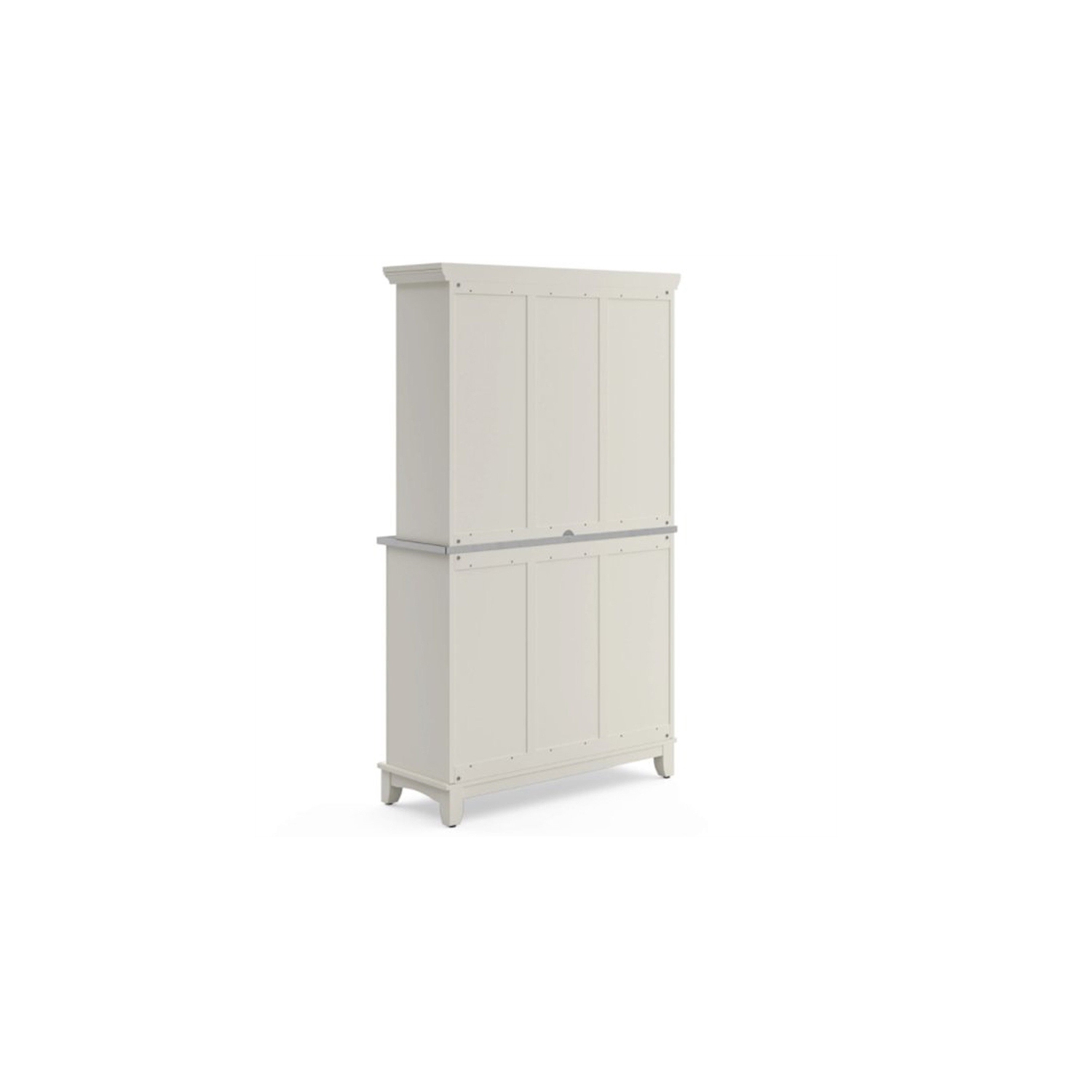 Pemberly Row Modern Steel Top Wood Buffet and 2-Door Hutch in White
