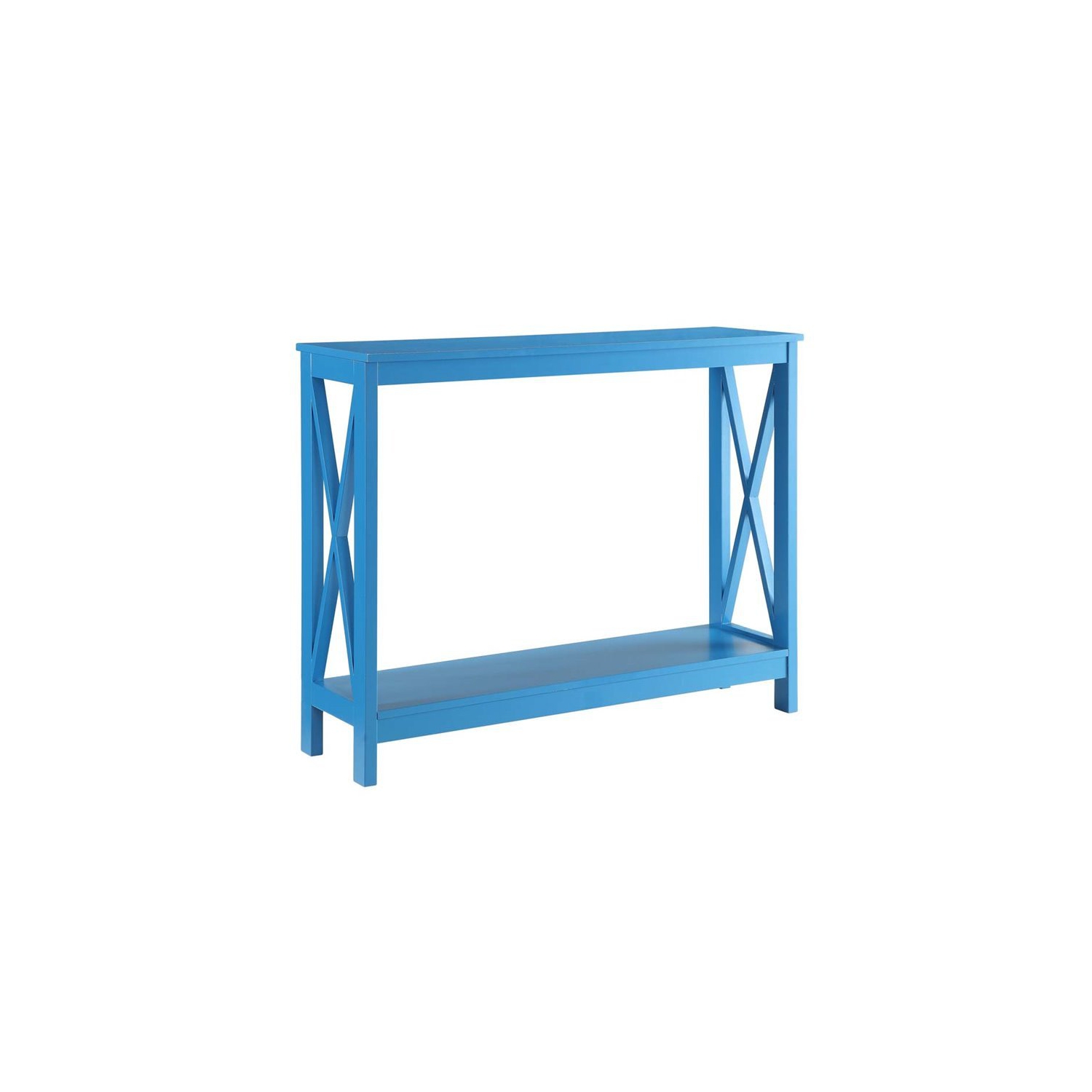 Pemberly Row Transitional Wood Console Table in Blue Wood Finish
